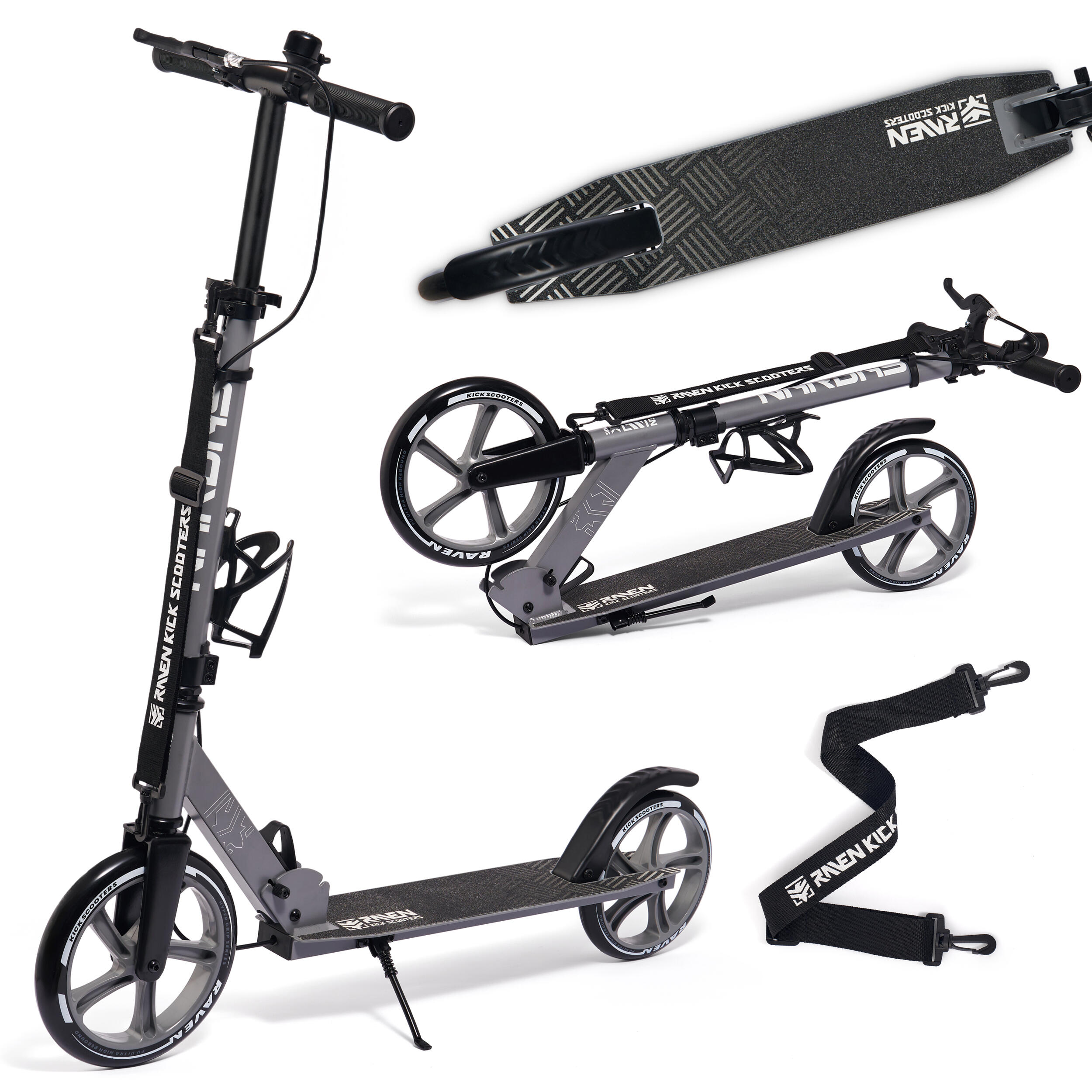 Hulajnoga Składana Raven Nardas 230/200mm z hamulcem dzwonkiem uchwytem na bidon