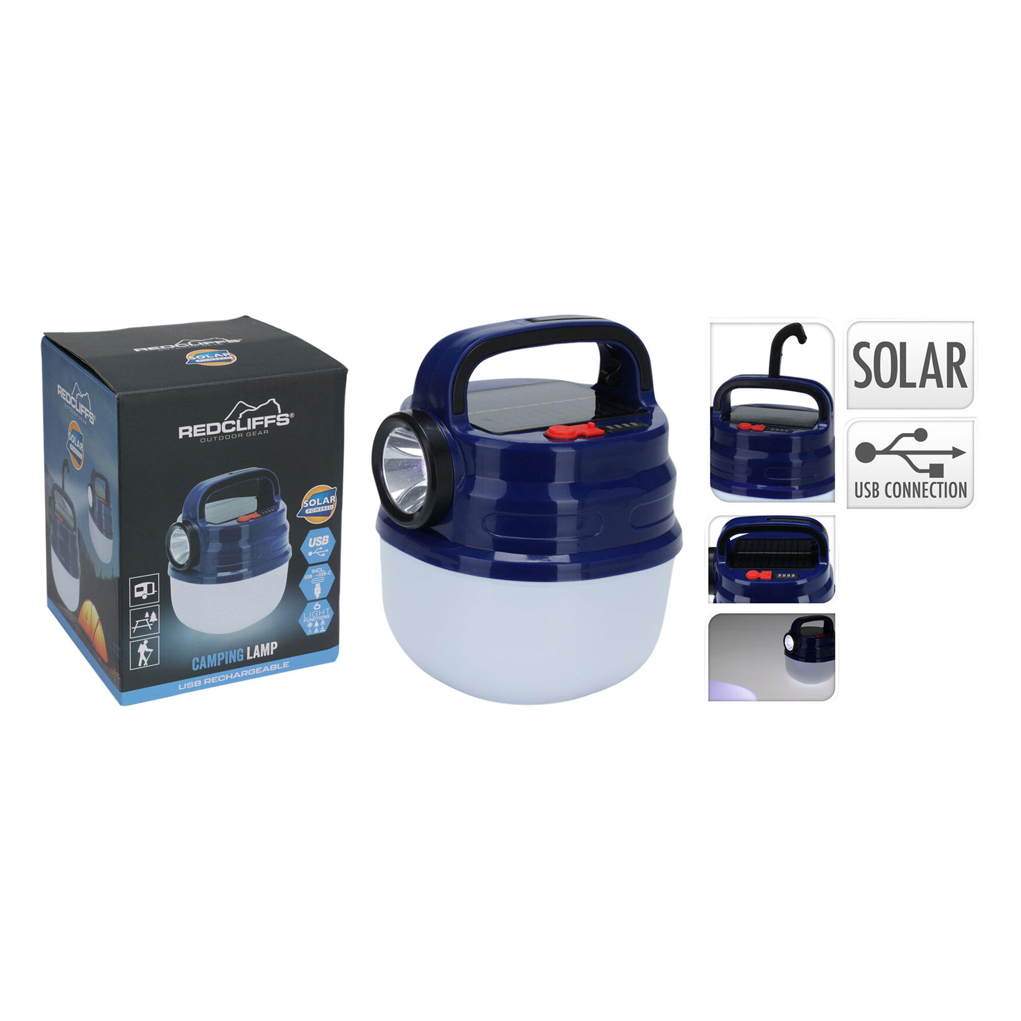 Lampa latarka solarna kempingowa Redcliffs USB