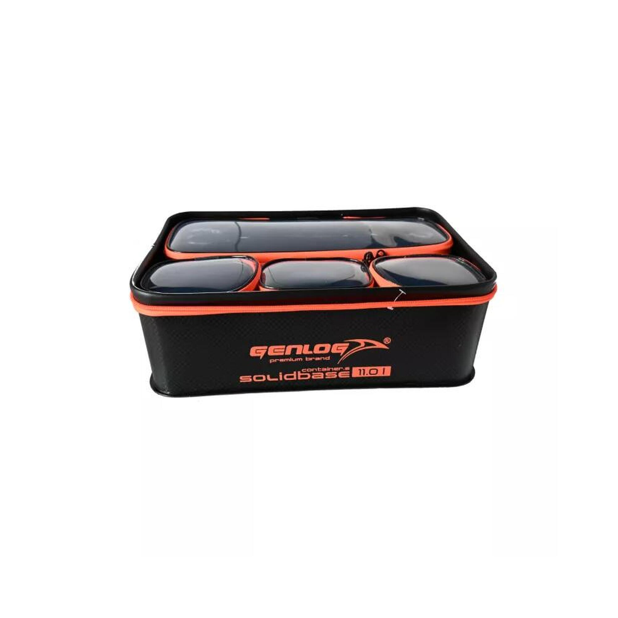 Zestaw 5 pojemniki do przechowywania zanęt EVA SOLID Base Carbon C-37x25x12+4