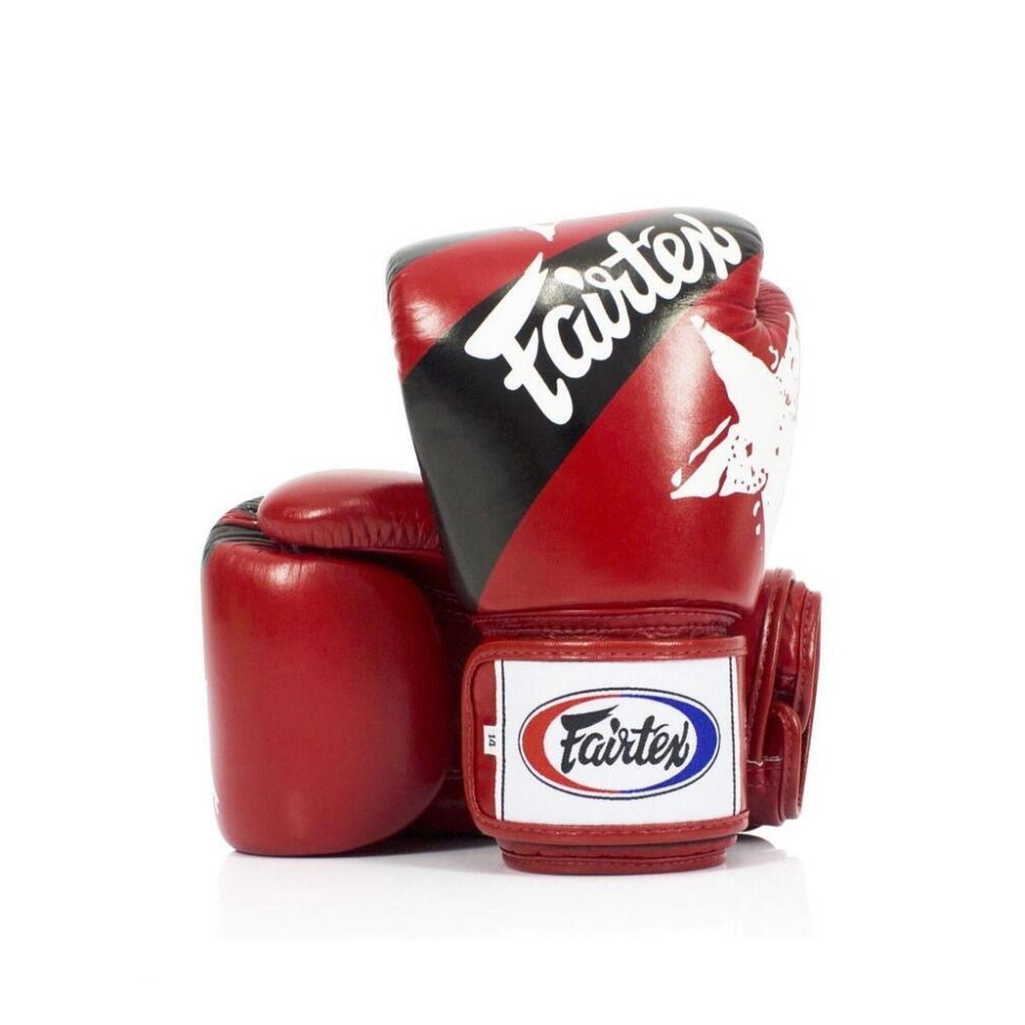 Fairtex Rękawice Bokserskie ze skóry naturalnej BGV1 Nation Czerwone