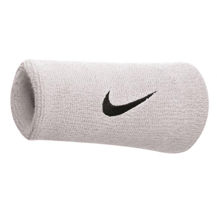 Frotka tenisowa Nike Swoosh Double-Wide biała z czarnym logo