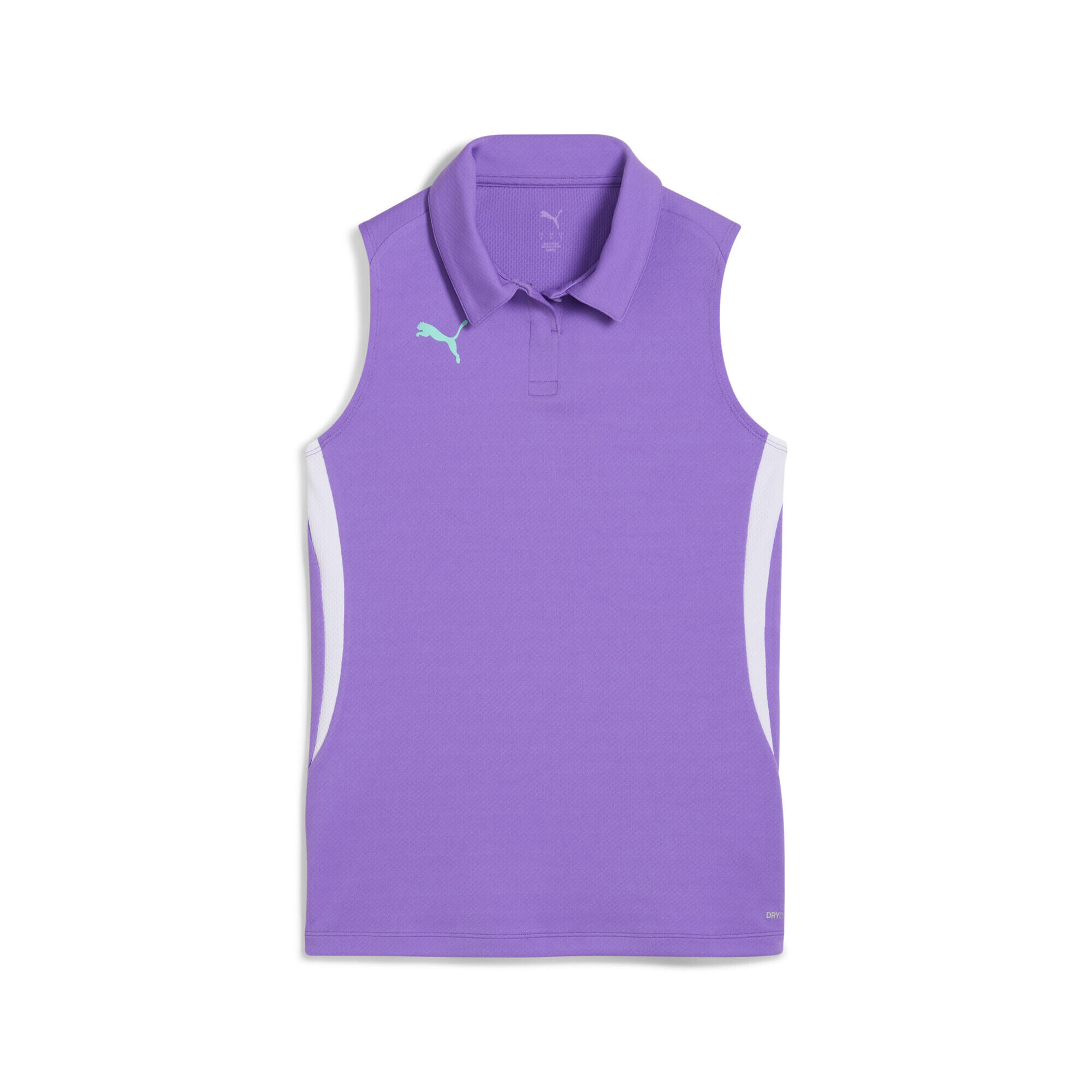 Damska koszulka polo Individual do padla PUMA Purple Glimmer Aquatic White Green
