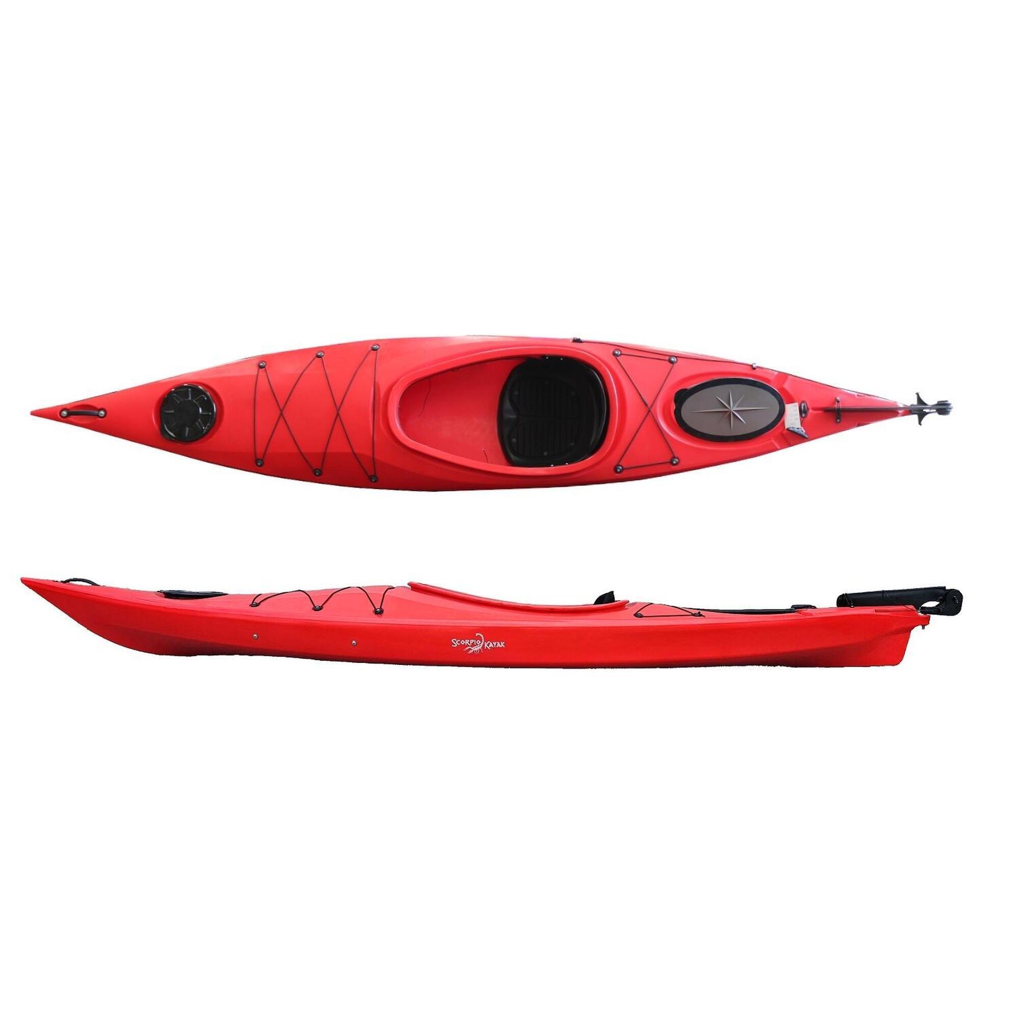 Kajak jednoosobowy turystyczny do pływania Scorpio kayak VIKING 12 + ster