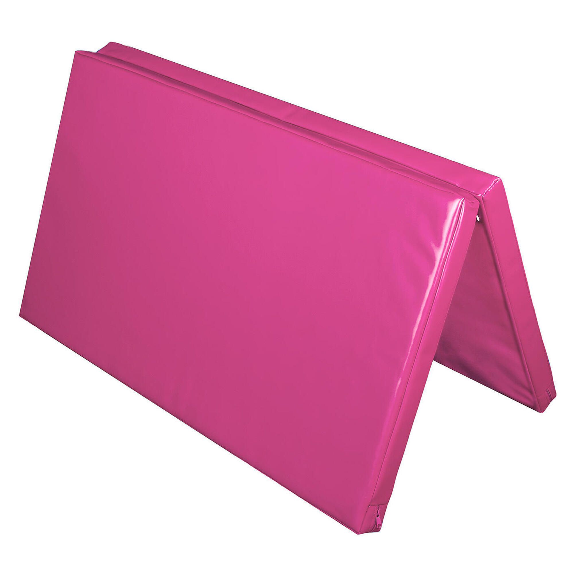 Materac dwuczęściowy z rzepami UNDERFIT 130 x 120 x 6 cm twardy różowy