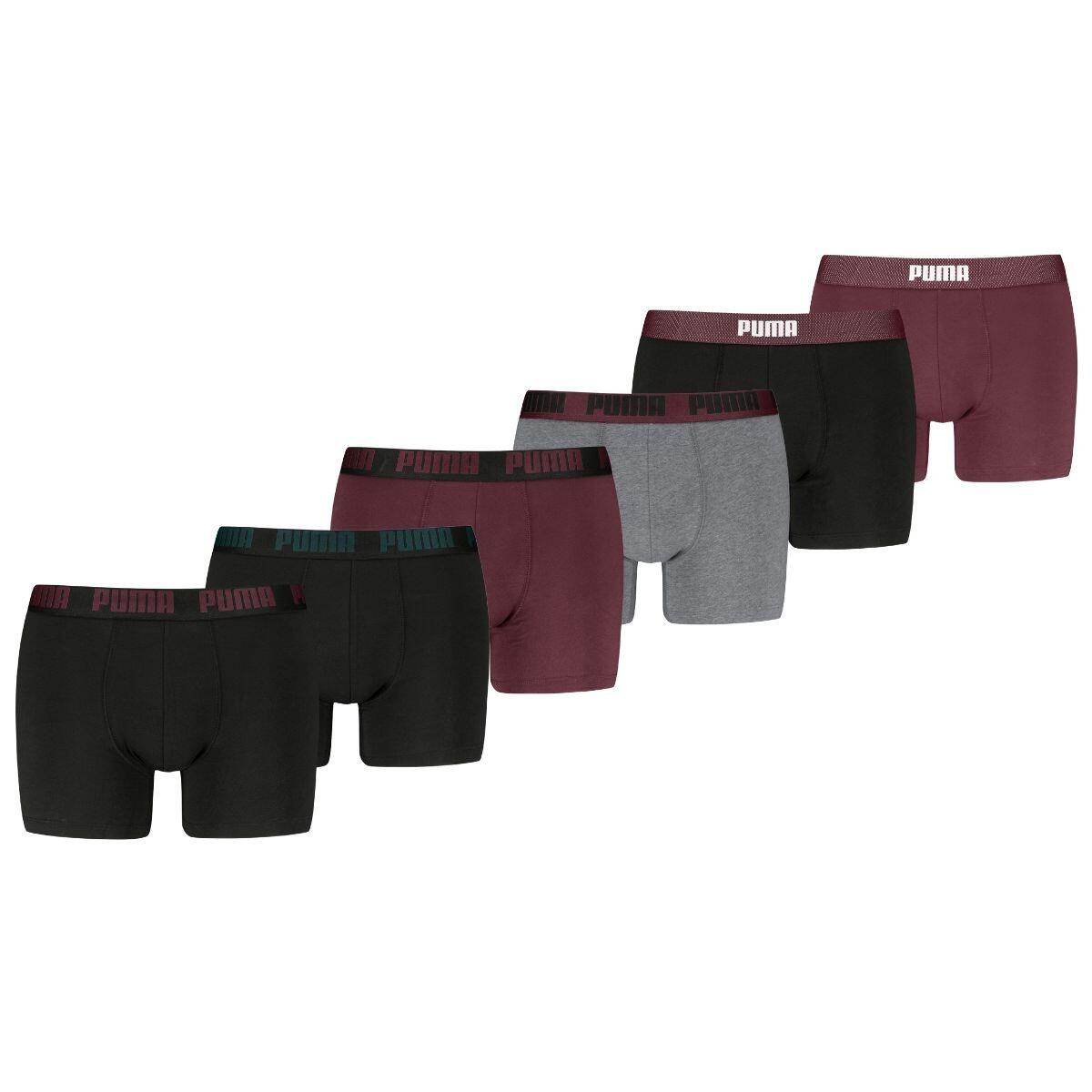 Puma bokserki męskie 6-pack Black / Burgundy / Grey