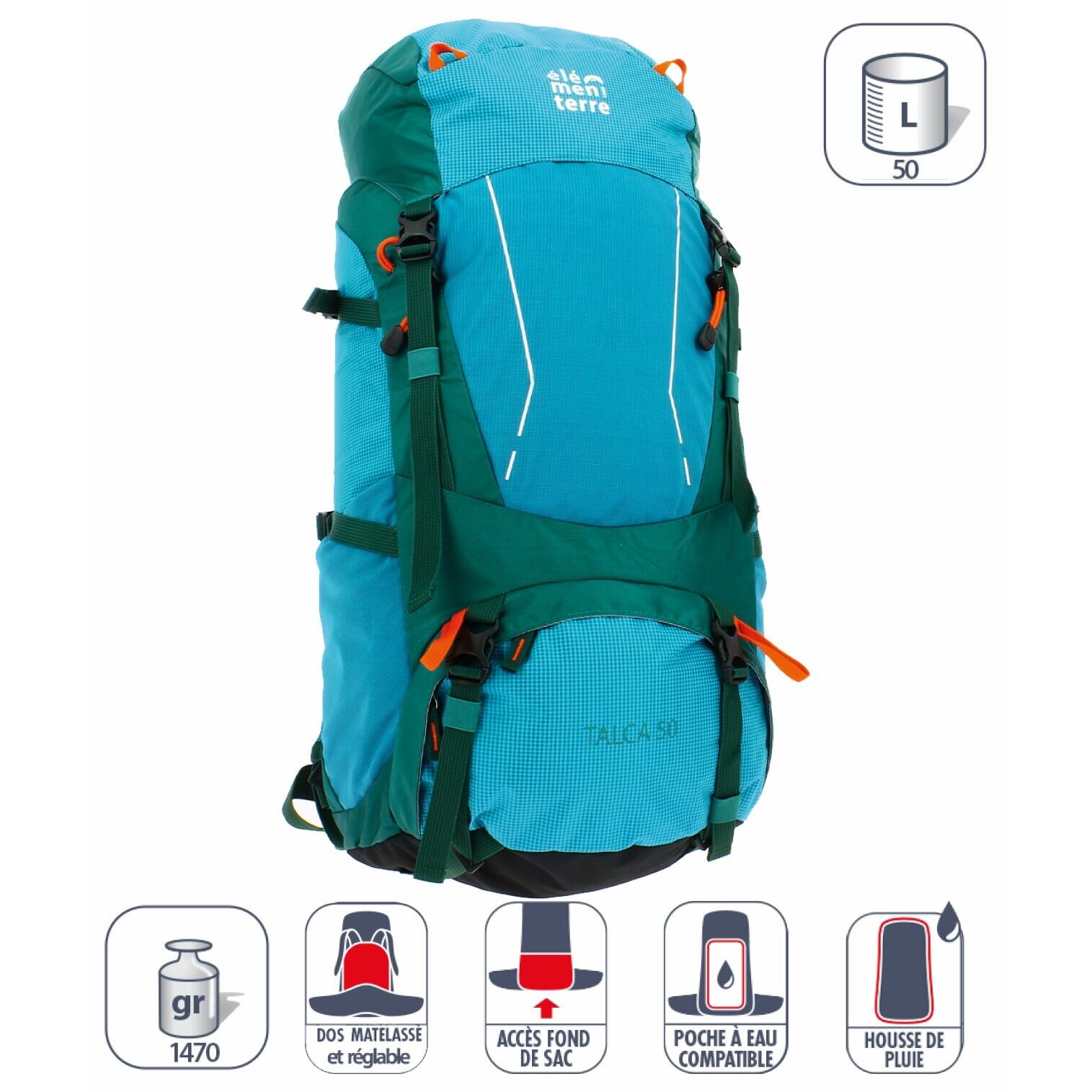 Turystyka plecak Elementerre Talca, turkusowy