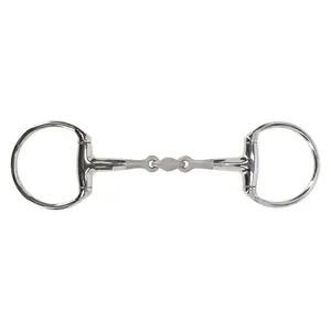 Wędzidło oliwkowe dla konia z podwójnymi łamańcami QHP