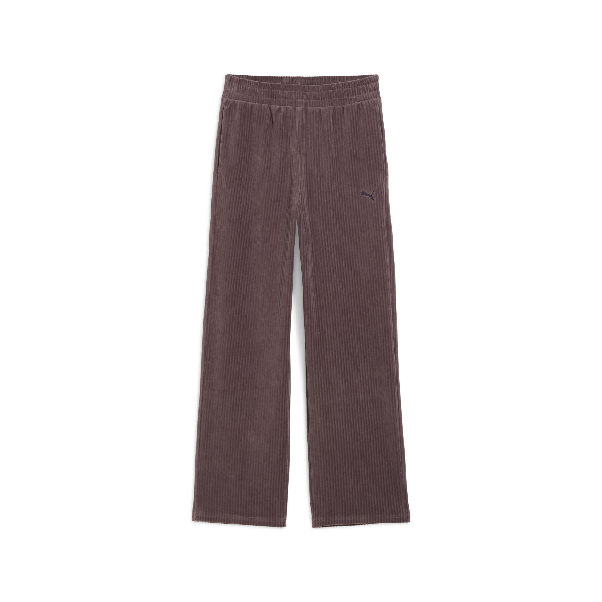 Damskie spodnie Essentials Elevated Velour Rib z prostymi nogawkami PUMA