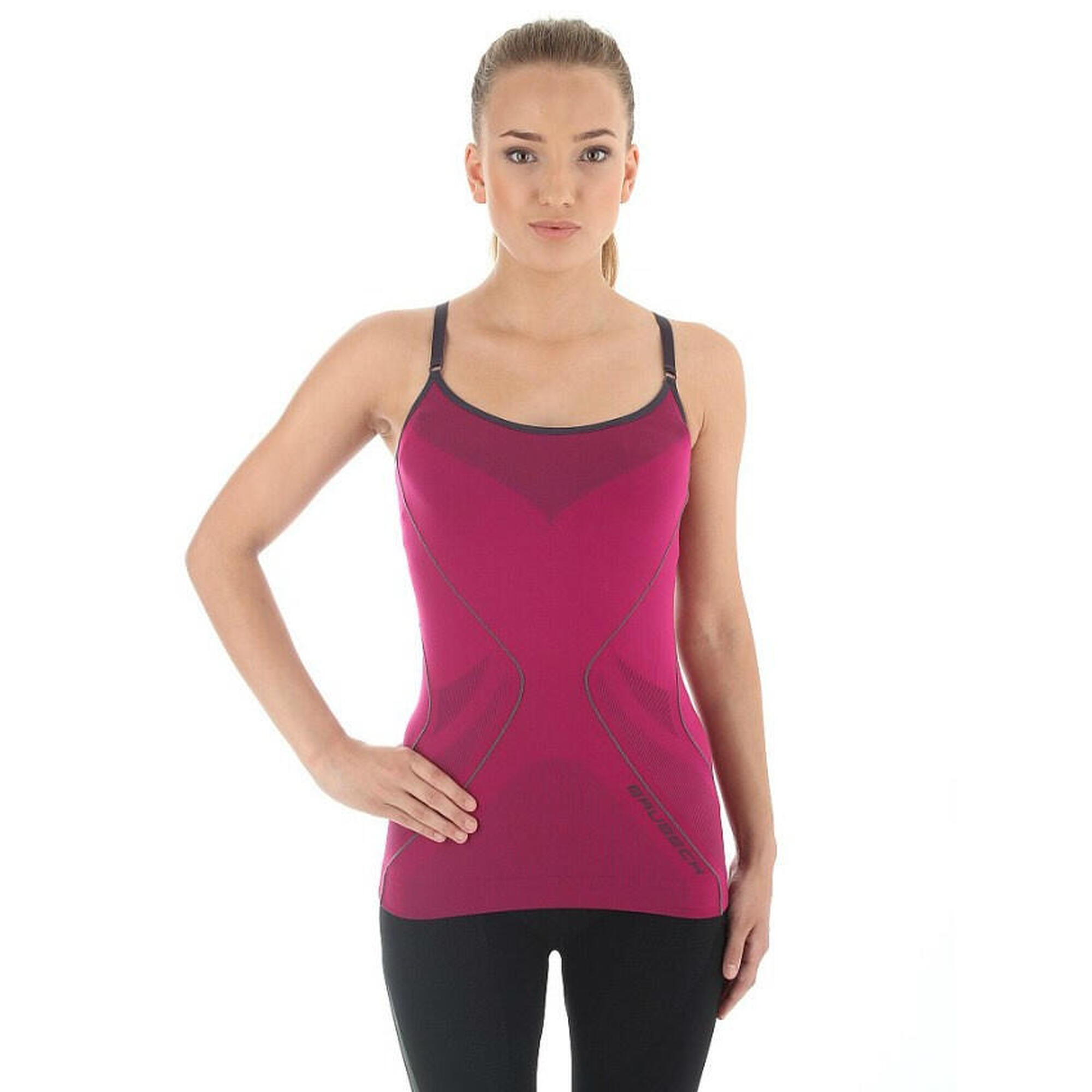 Koszulka damska na ramiączka Brubeck Amarant S CM10010