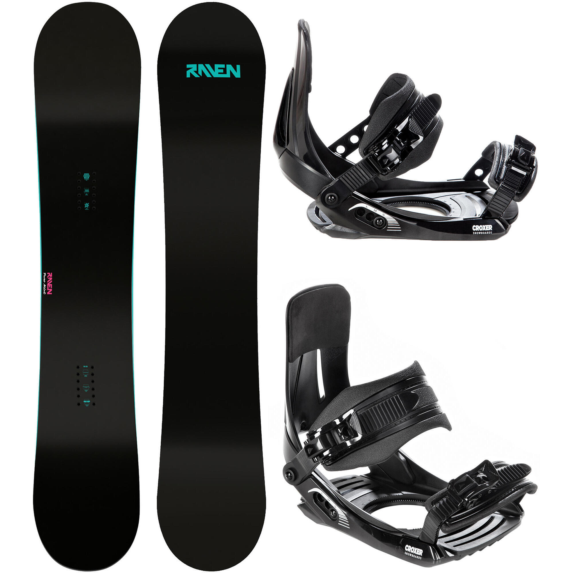 Zestaw Deska snowboardowa Raven Pure Mint + wiązania Croxer MP180