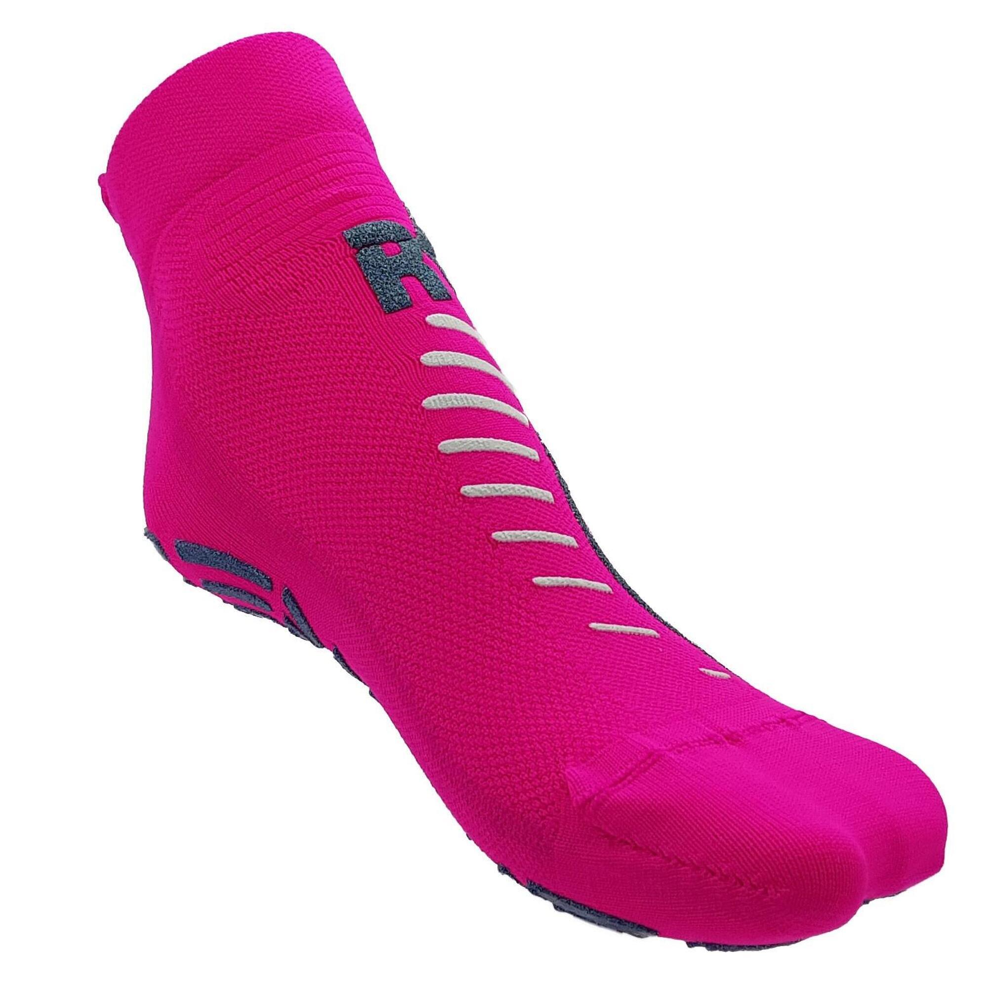 Skarpety techniczne Wellness dorosłych Fitness antypoślizgowe fuksja/niebieski