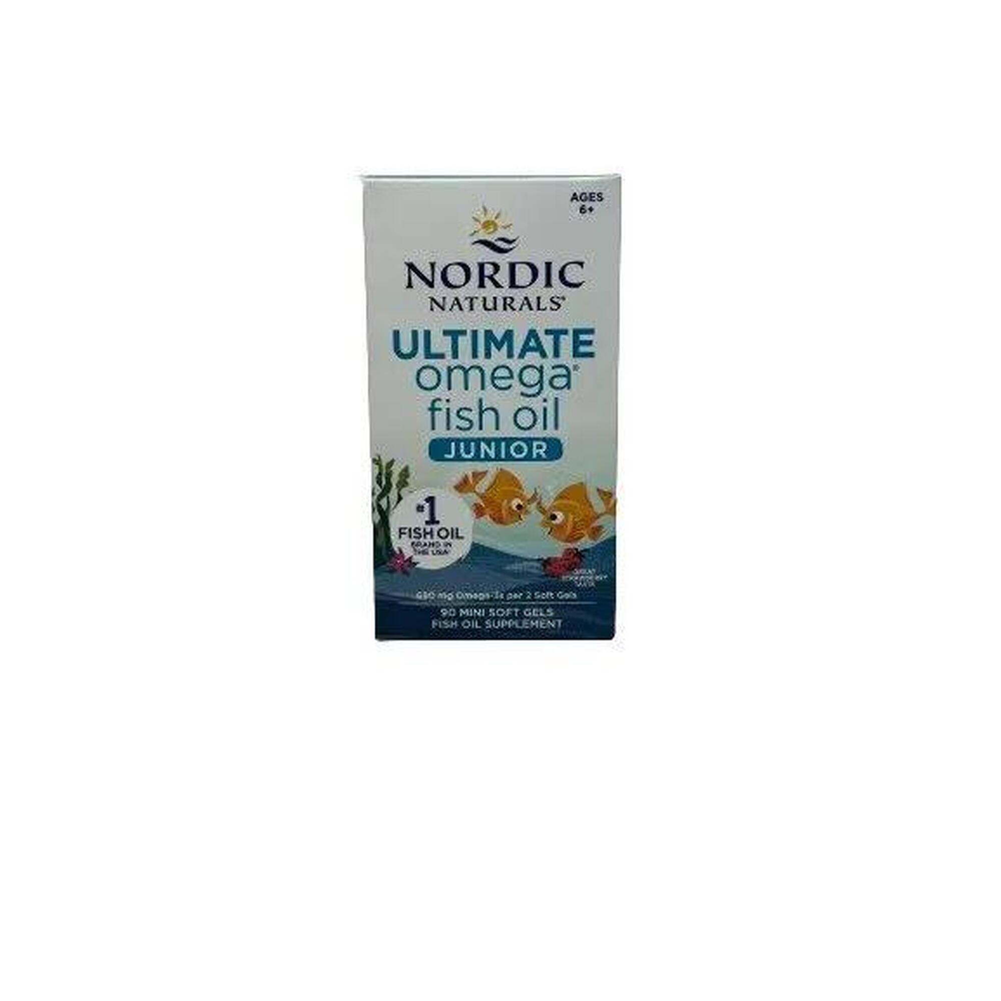 Kwasy Ultimate Omega Fish Oil Junior Nordic Naturals 680mg Truskawka 90 kapsułek