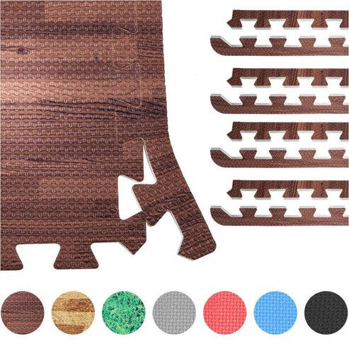 Krawędzie do mat ochronnych PUZZLE 8 szt drewno