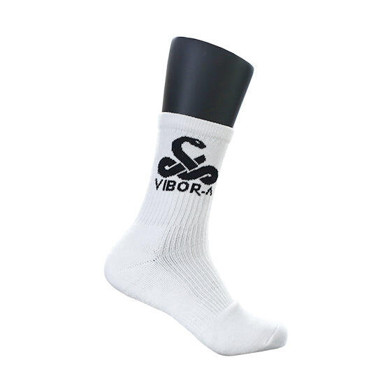 White Vibor-a Premium Crew Socks