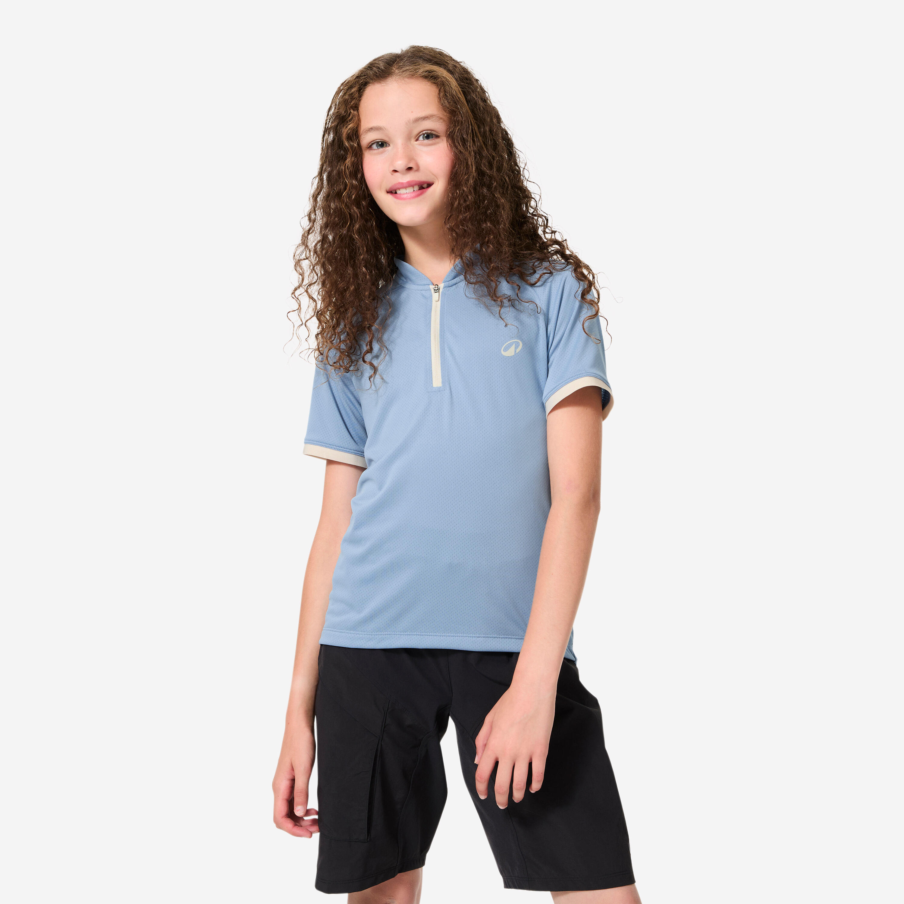 Koszulka rowerowa dla dzieci Btwin Expl 500 krótki rękaw