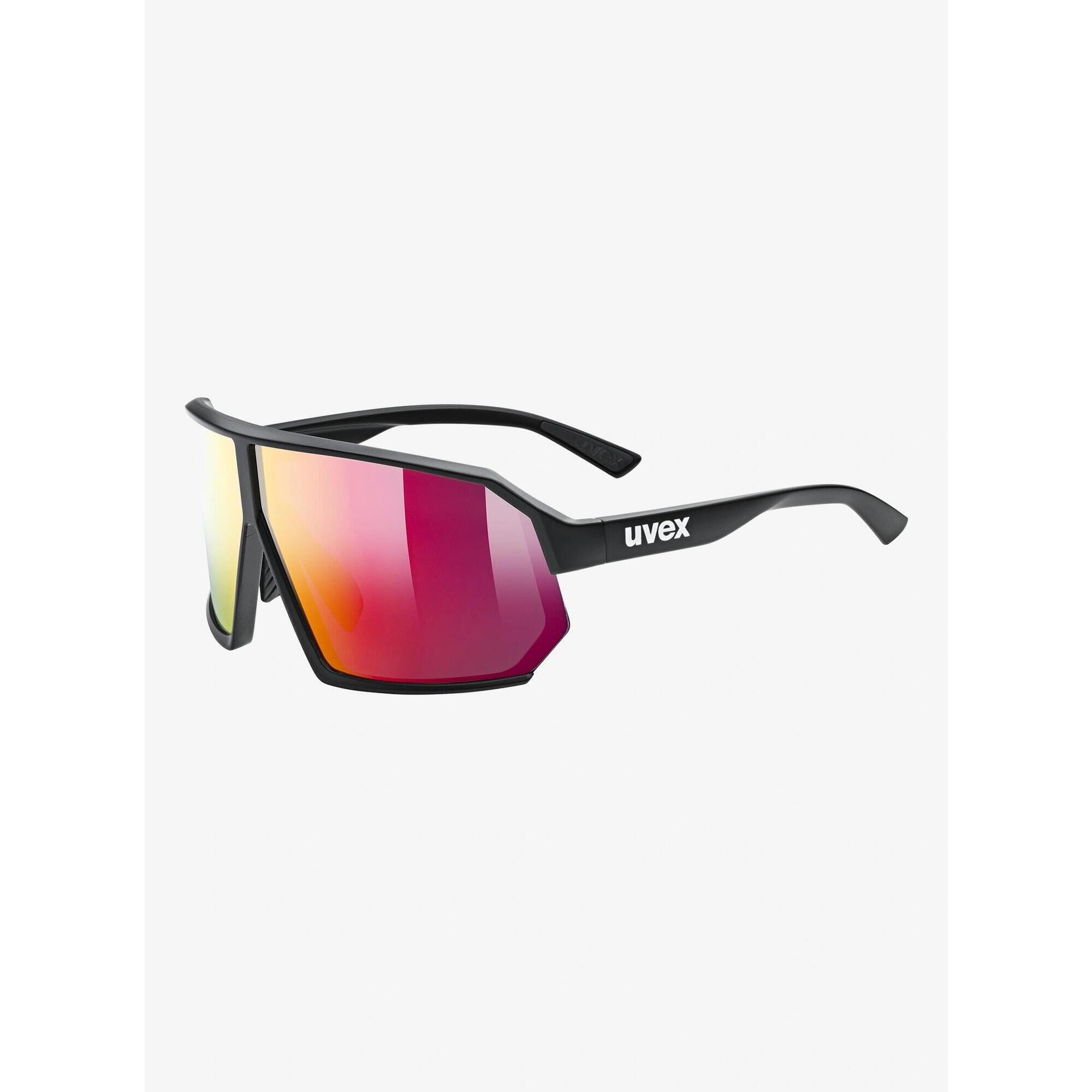 Okulary przeciwsłoneczne Uvex Sportstyle 237 - black matt/mirror red