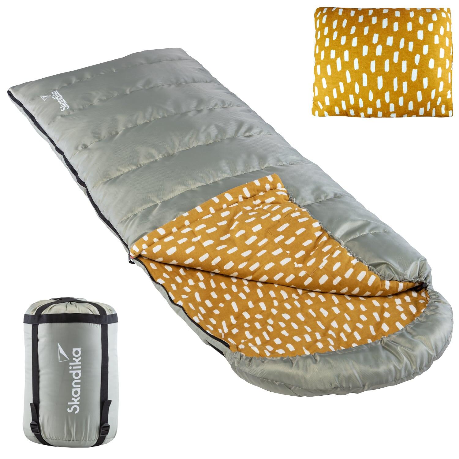 Śpiwór kempingowy flanelowy Dundee + Poduszka, 2°C, 3 sezony