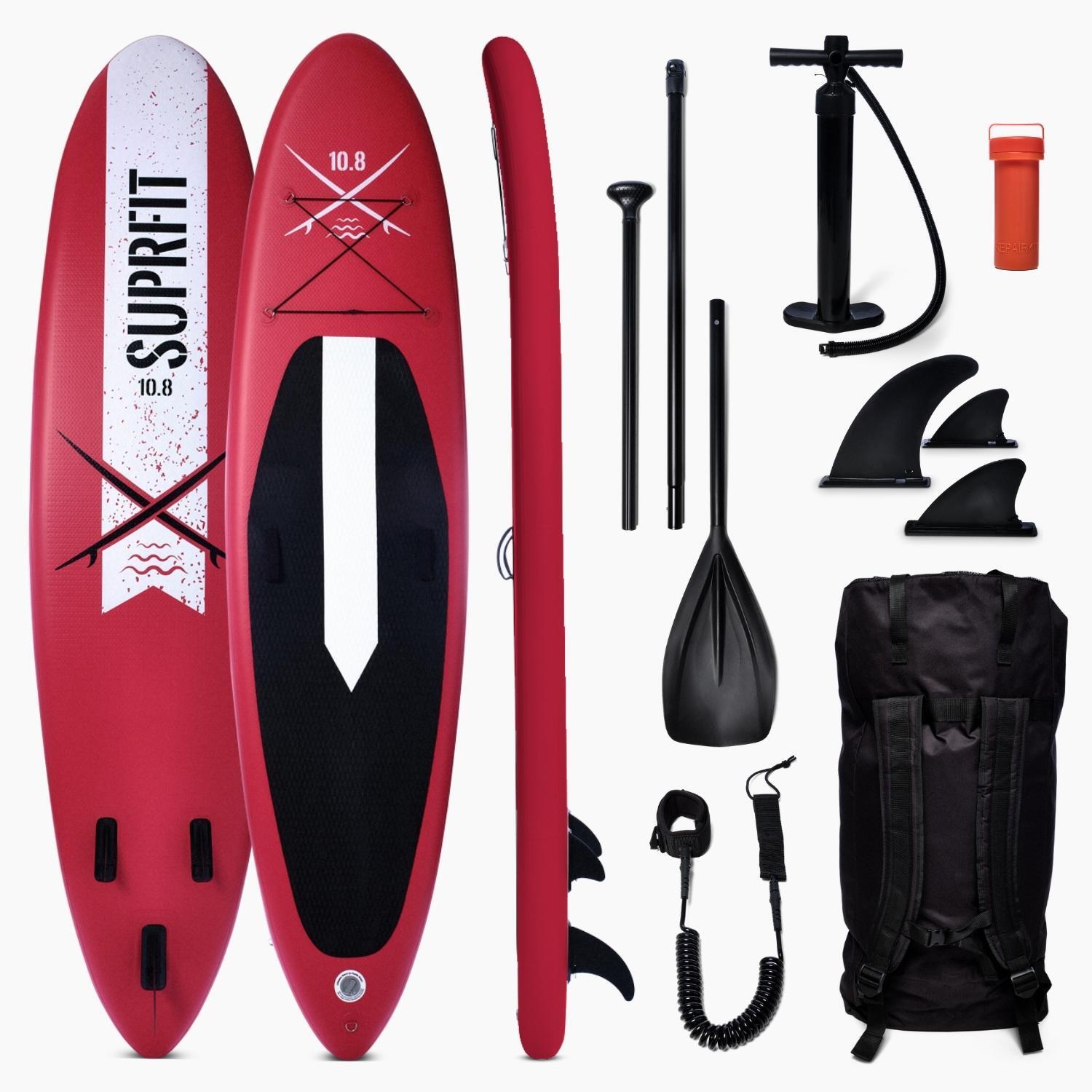 Zestaw deski SUP nadmuchiwanej -Touring Stand Up Paddle 10'8 Lailani Czerwony
