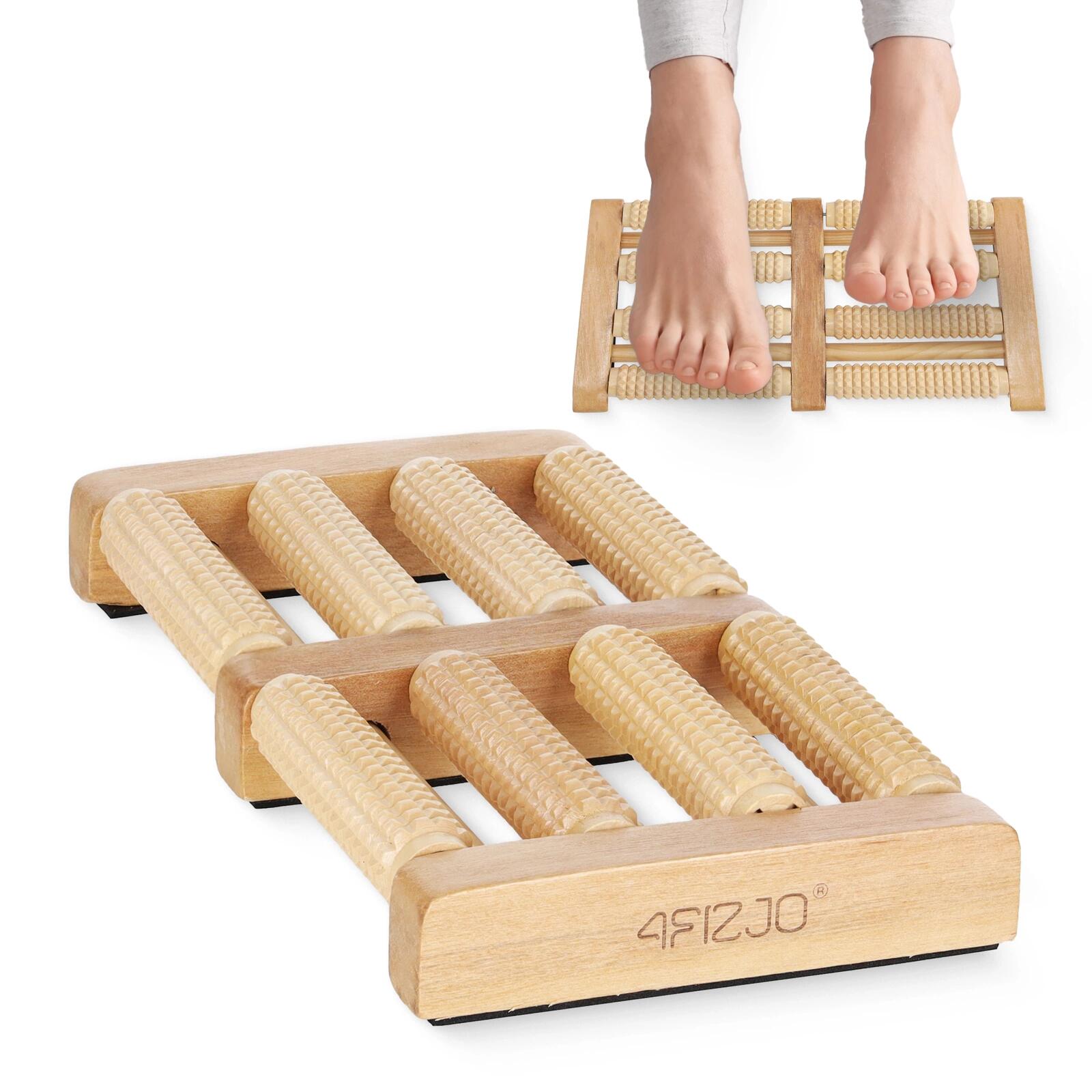 Drewniany wałek do masażu stóp 4FIZJO podwójny