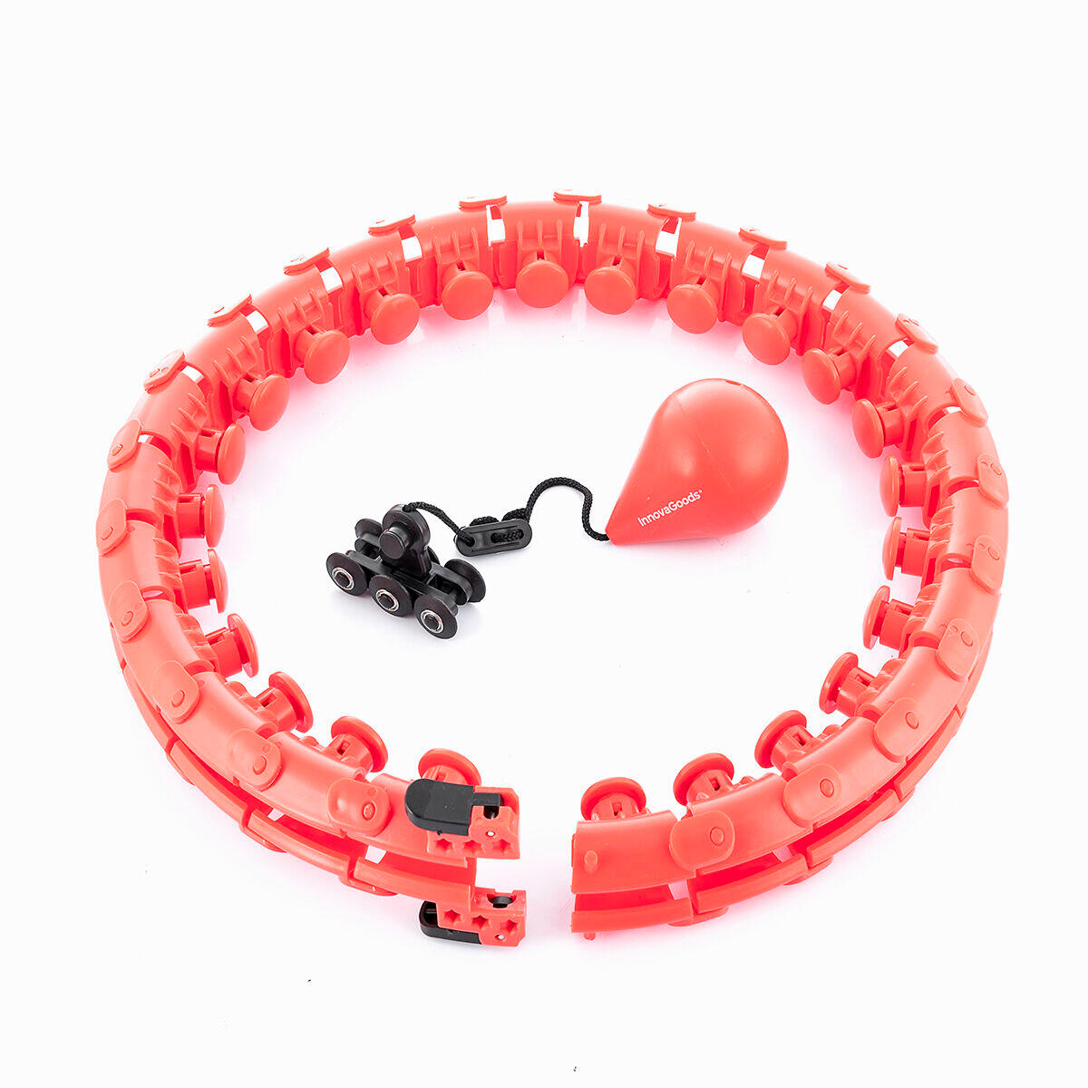 Inteligenty i Regulowany Hula-hop z Obciążeniem do Fitnessu InnovaGoods Czerwony