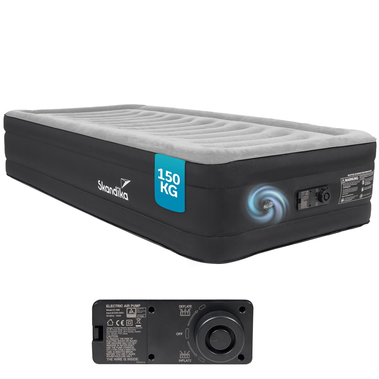 Materac kempingowy, dmuchany jednoosobowy Sveja ze zintegrowaną pompką, do 150kg