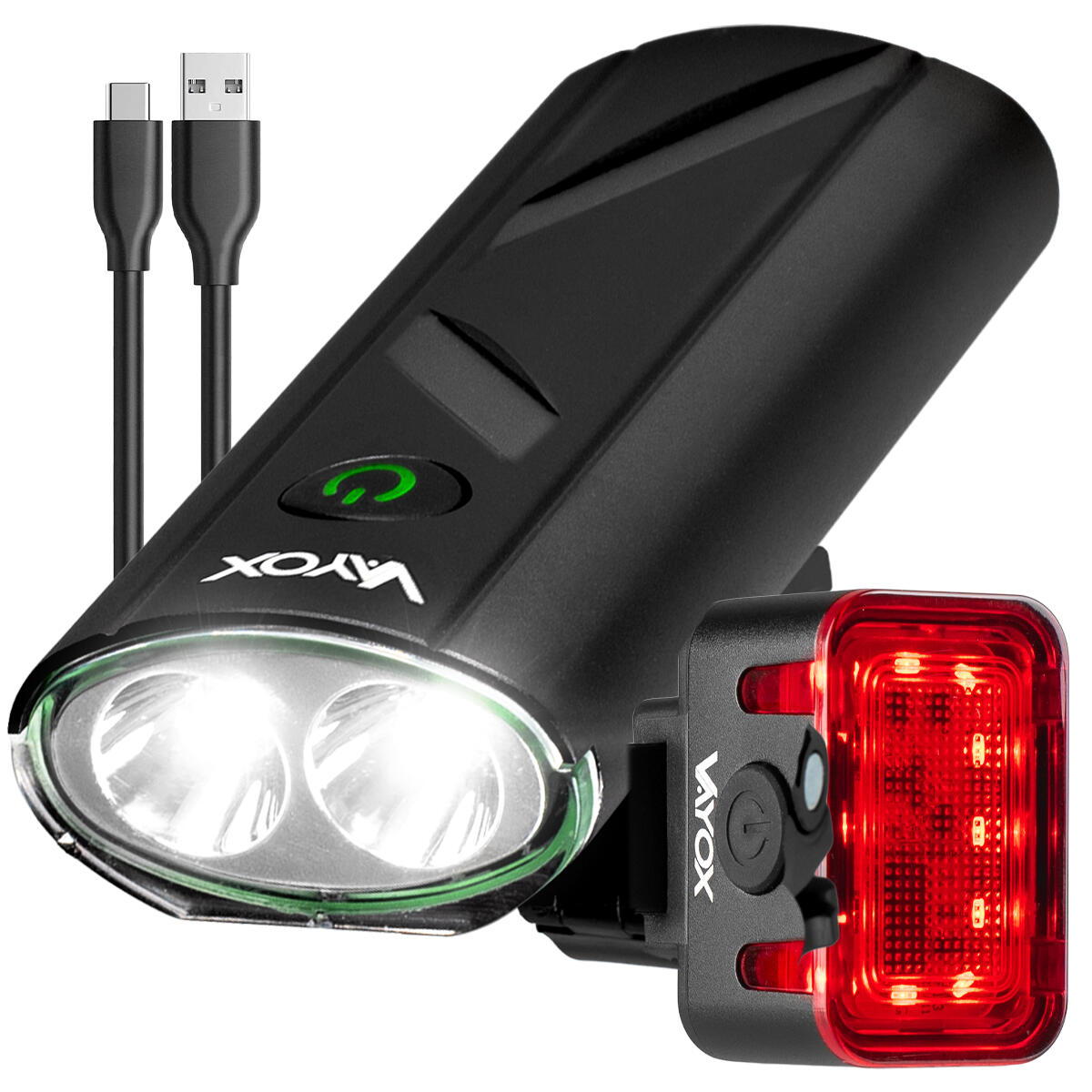 Zestaw lampek rowerowych VAYOX VA0111 + VA0152 przednia i tylna USB-C
