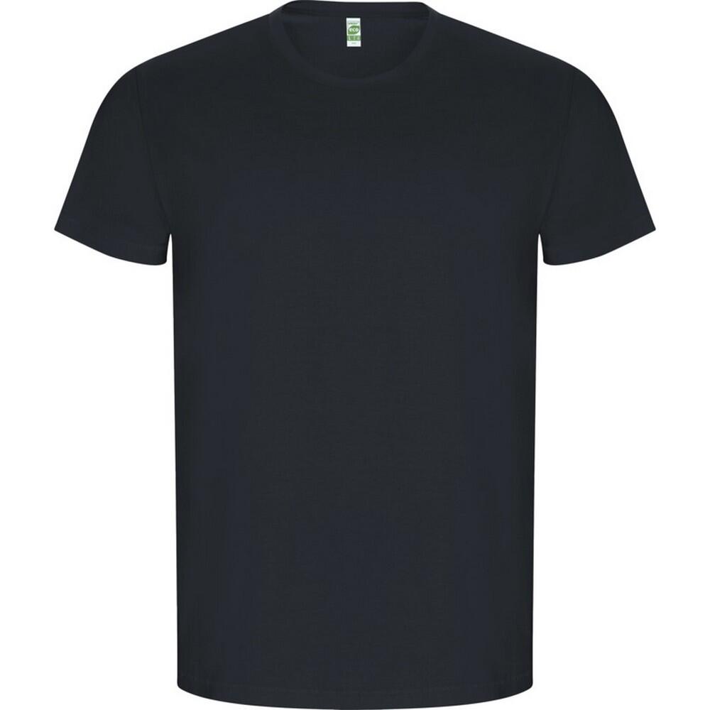 Męska Złota Gładka Koszulka Z Krótkim Rękawem