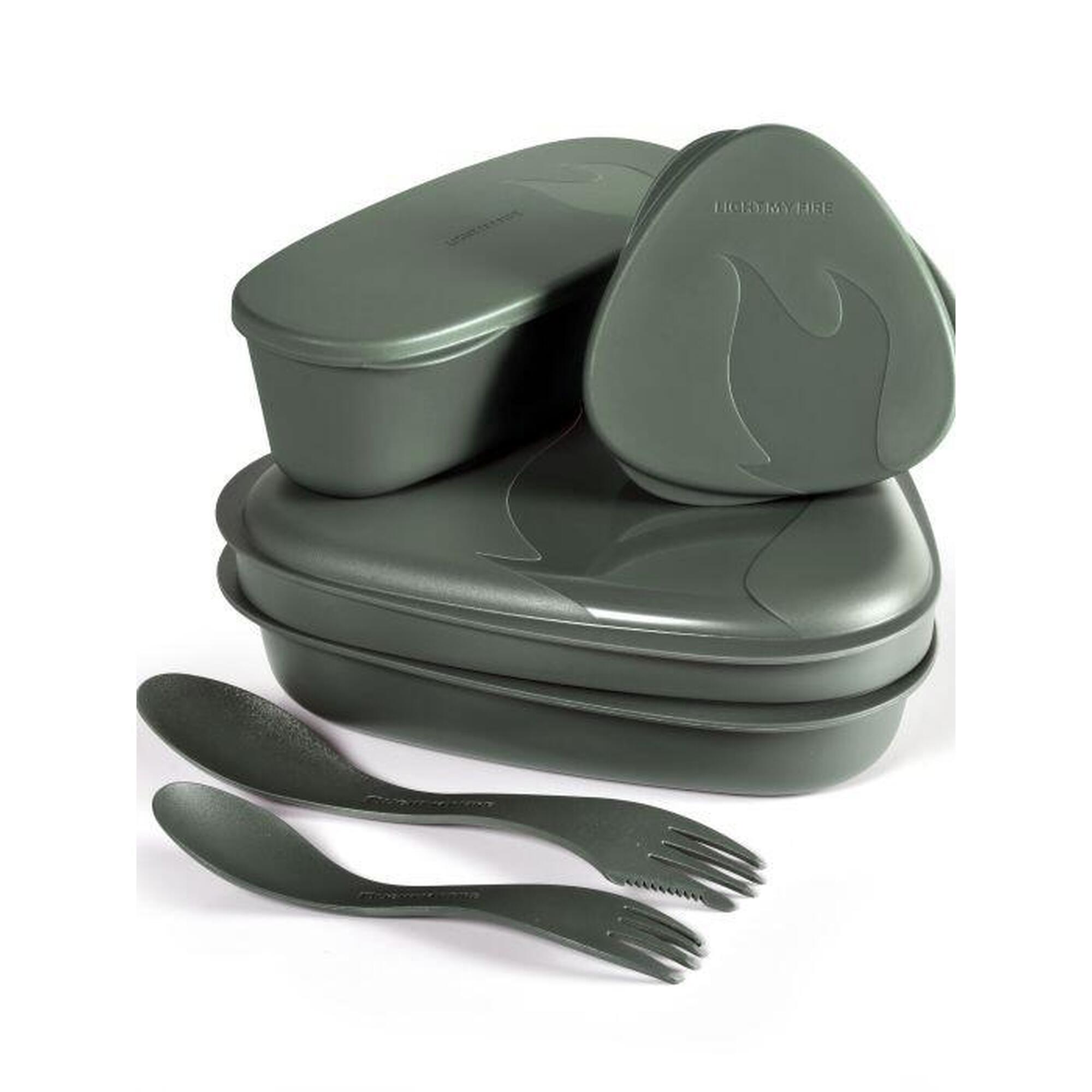 Menażka zestaw naczyń turystycznych z dwoma sporkami Lunch Kit