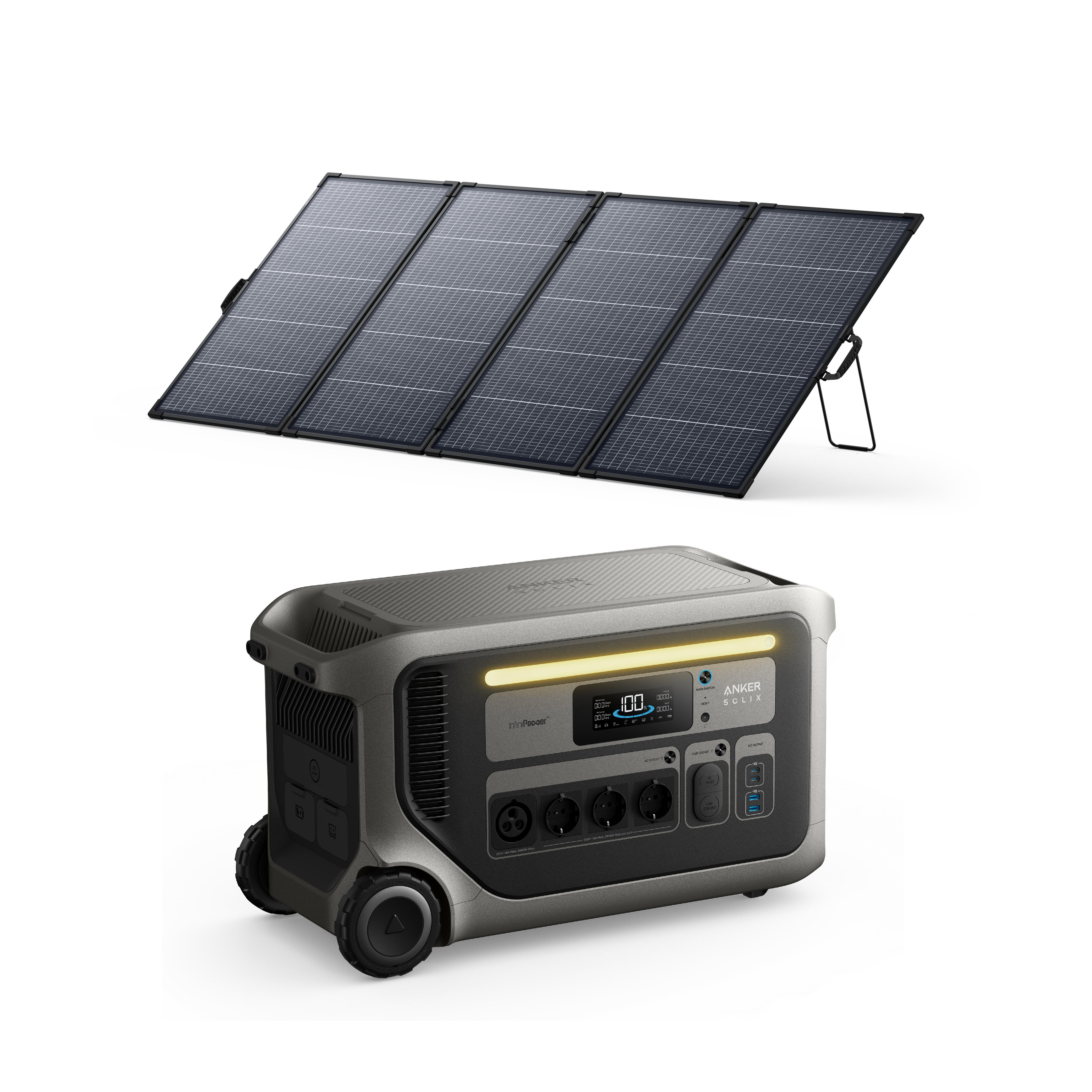 Zestaw stacja zasilania Anker SOLIX F3000 z bifacjalny panelem solarnym 400 W