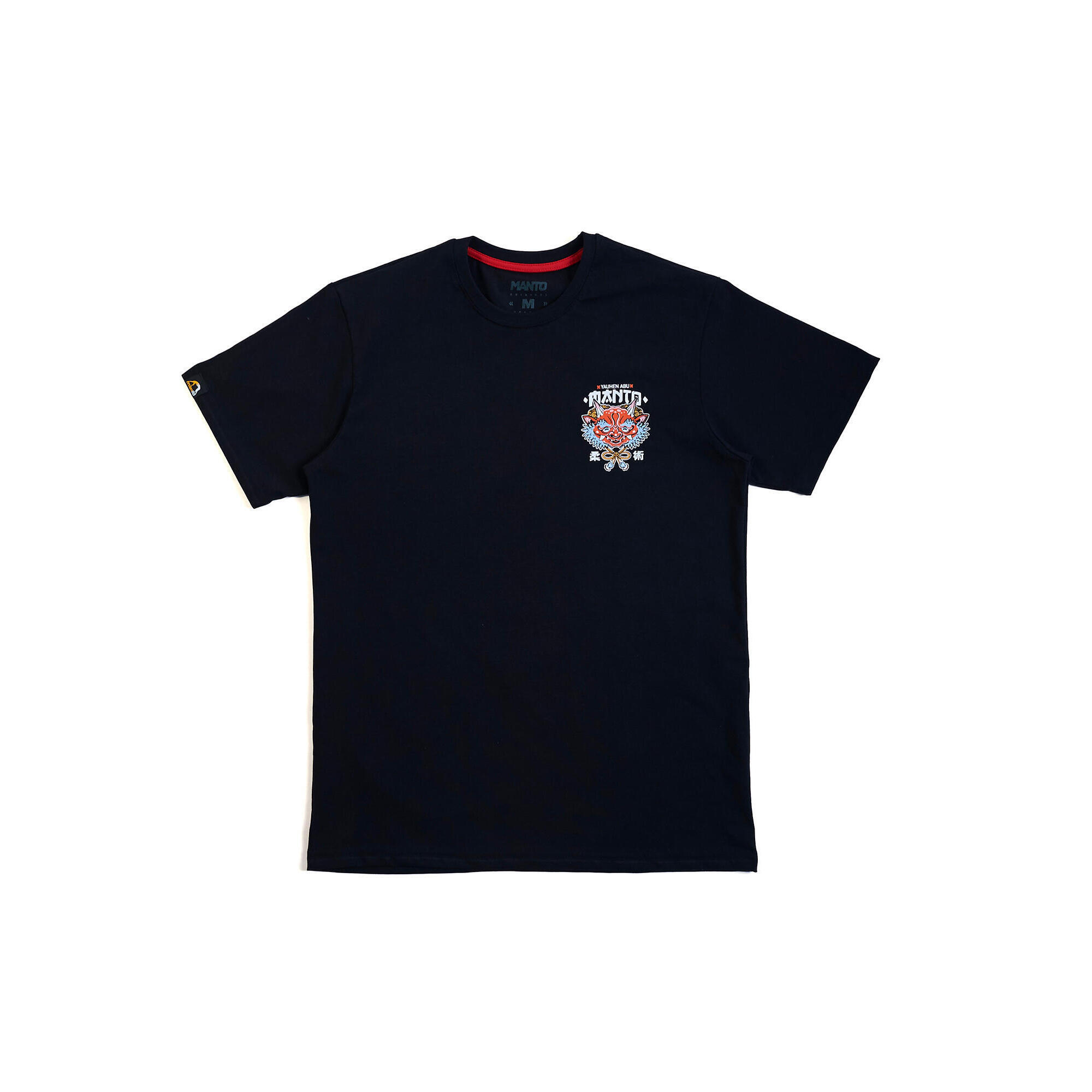 Koszulka sportowa męska Manto x Yauhen Abu ONI czarna z krótkim rękawem