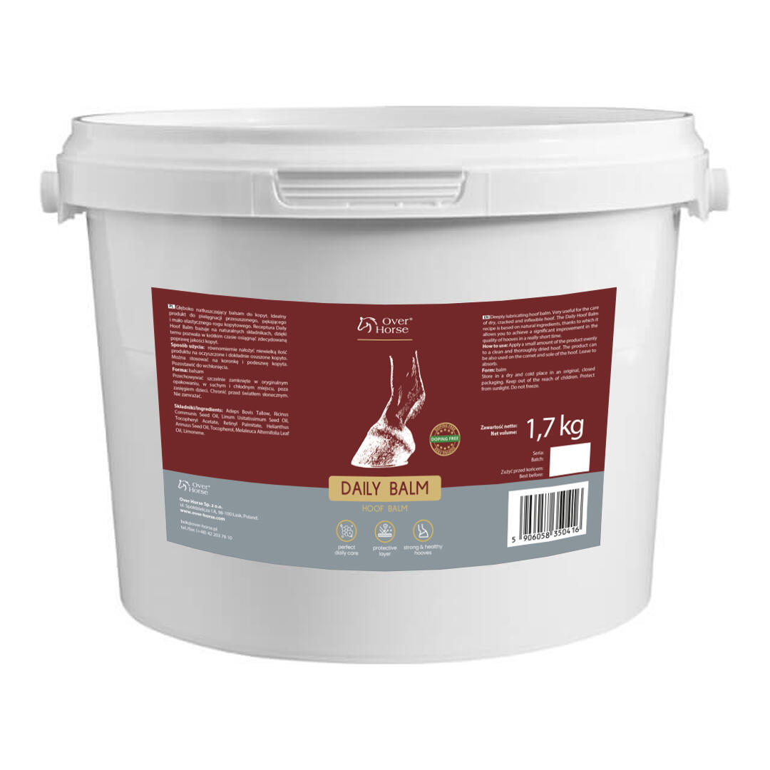 Profesjonalny smar do kopyt dla koni Over Horse Daily Balm 1,7kg