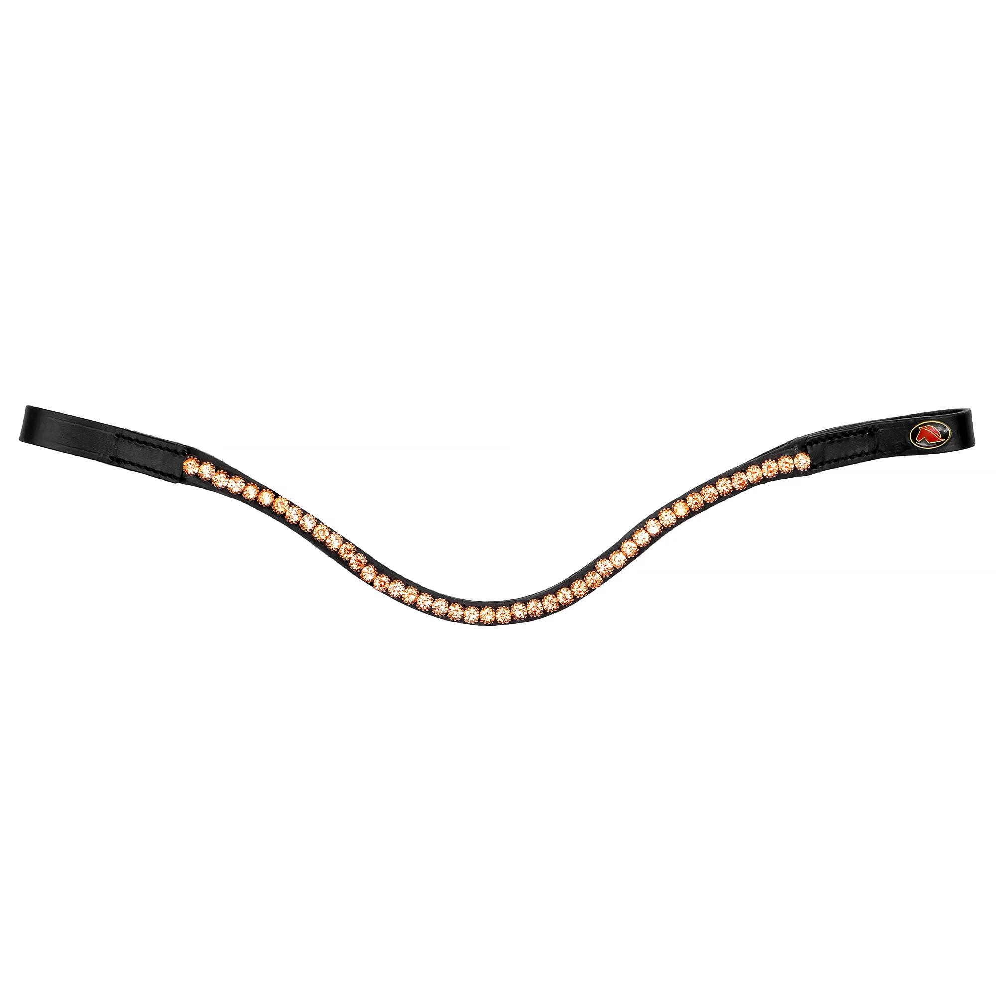 Naczółek dla konia do ogłowia START Silenus skórzany, z kryształkami