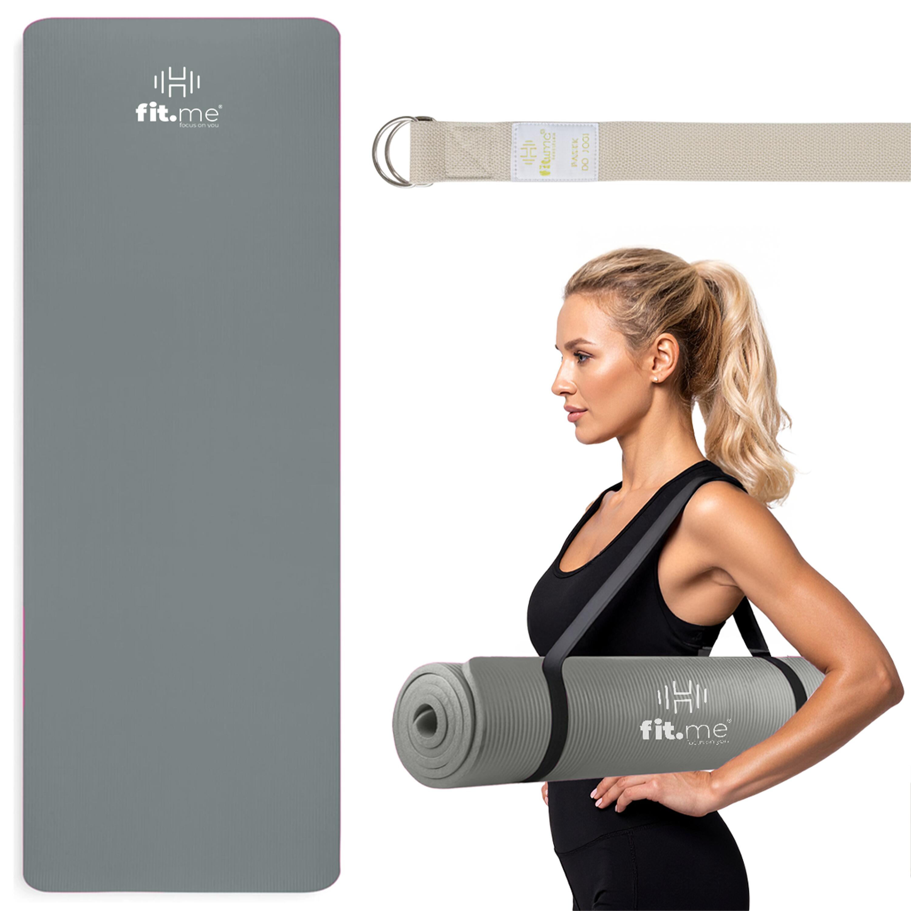 Mata do ćwiczeń i jogi NBR 1 cm z uchwytem Fit.me