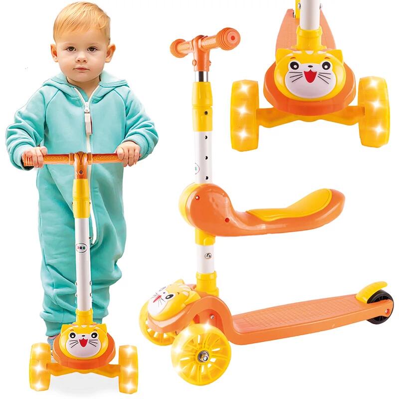 Trójkołowa hulajnoga żółta