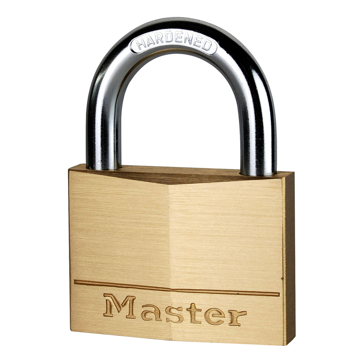 Mosiężna kłódka na klucz Master Lock 170EURD, kolor złoty, 9,8 x 7 x 1,9 cm