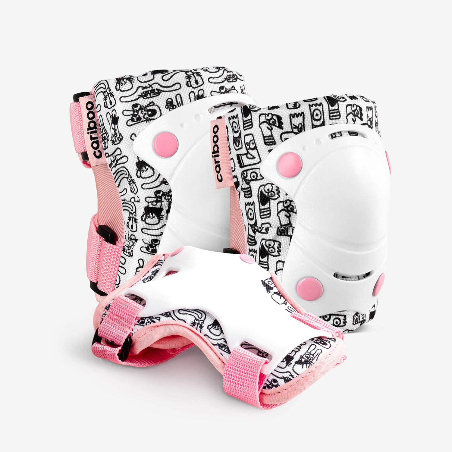 Ochraniacze dla dzieci Cariboo Jump M 3-pack (różowo-białe) -4815