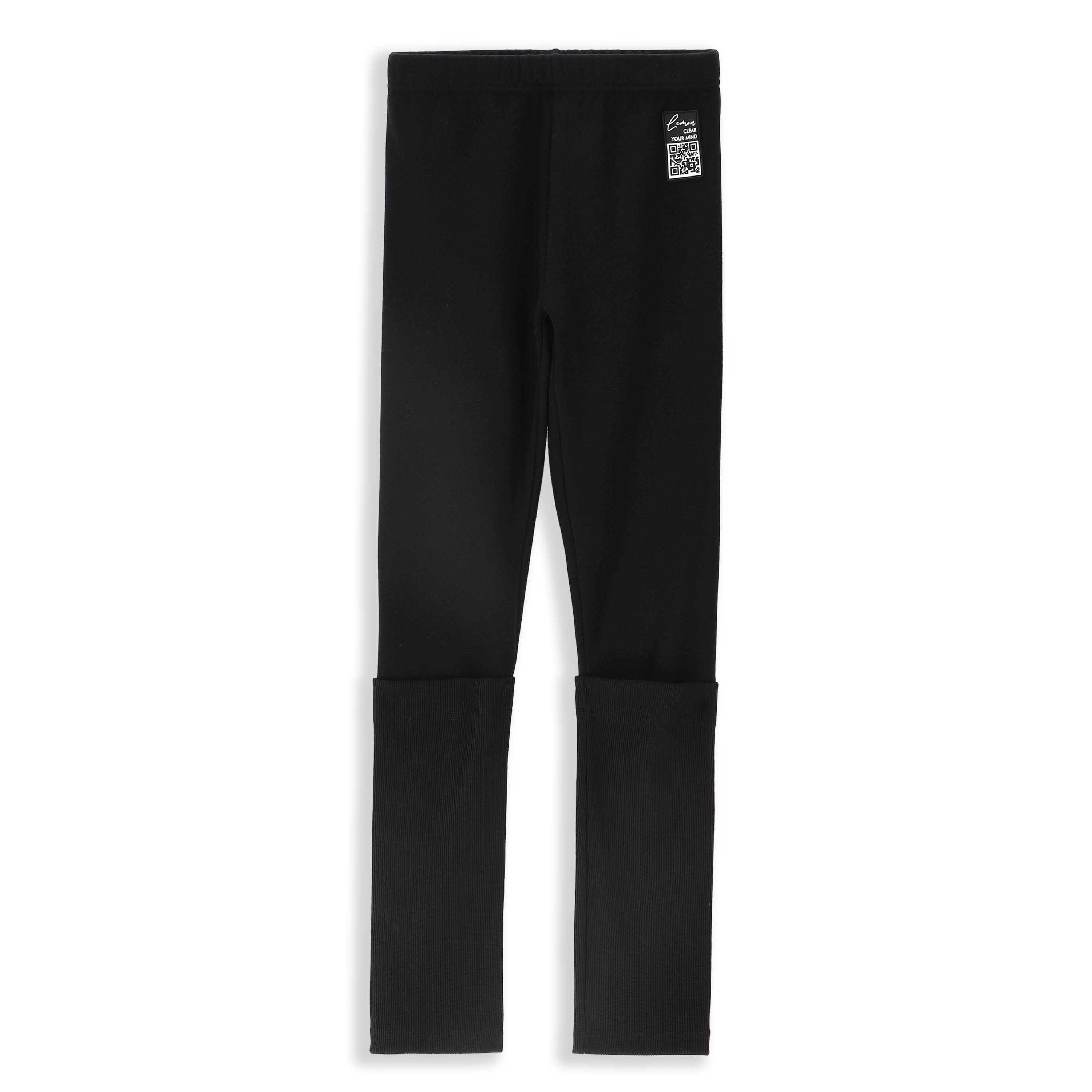 Legginsy dziecięce turystyczne ocieplane prążkowane Lemon Explore ZL4 czarne