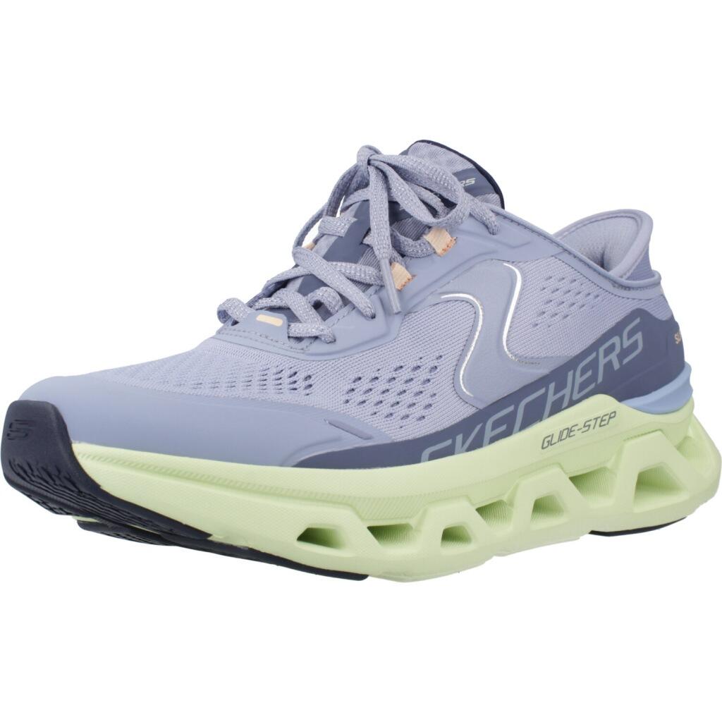 Buty SKECHERS SLIP-INS GLIDE STEP ATLUS Niebieski