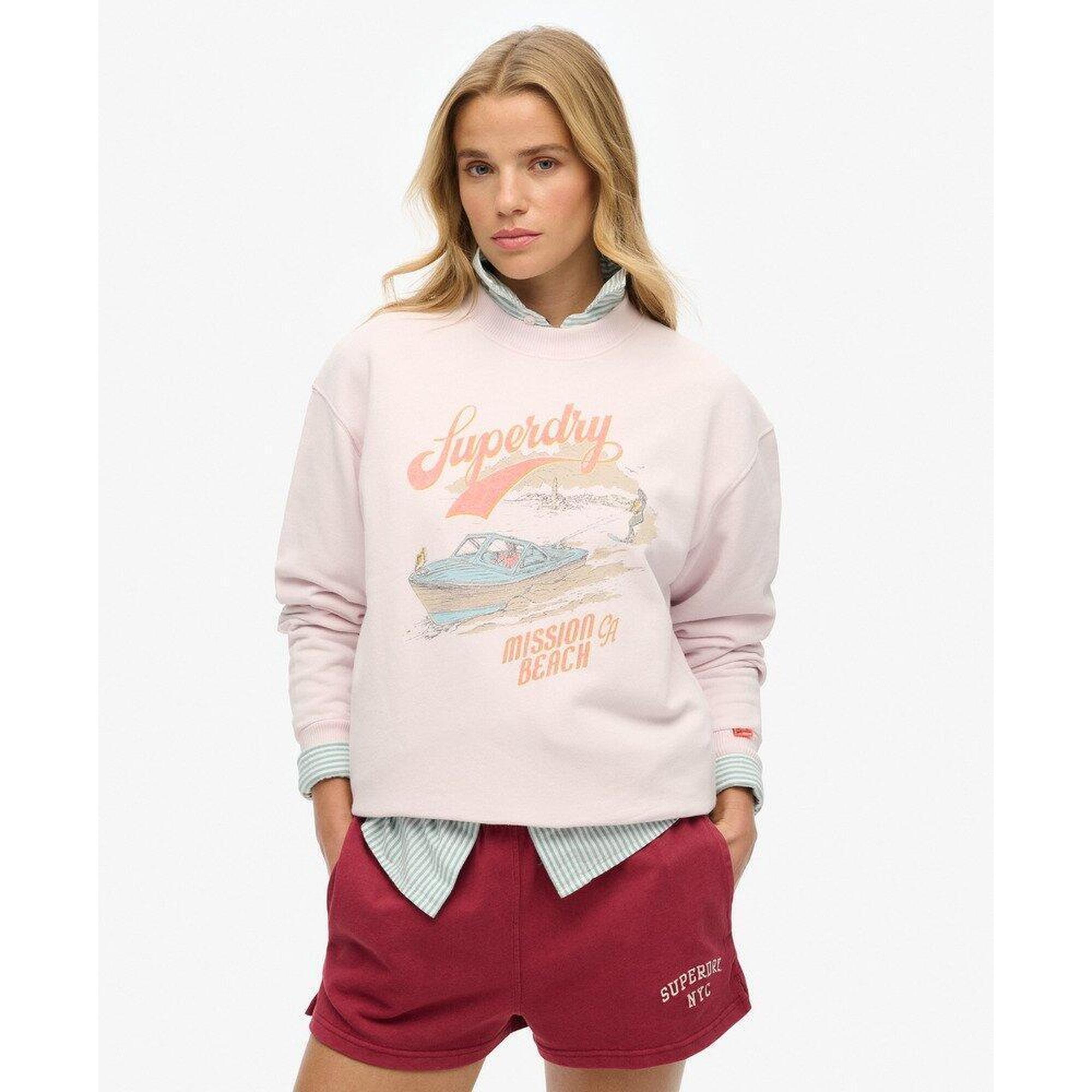 Luźny sweter z motywem pamiątkowym