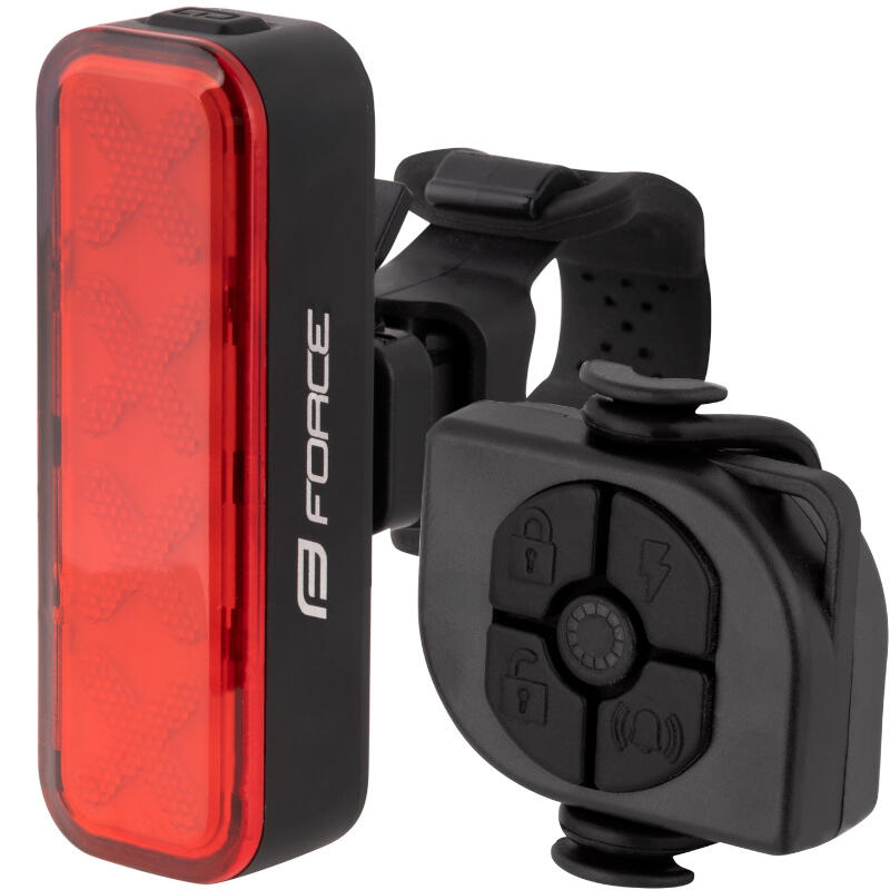 Lampka rowerowa tylna inteligentna z pilotem i alarmem Force Alarm 300LM