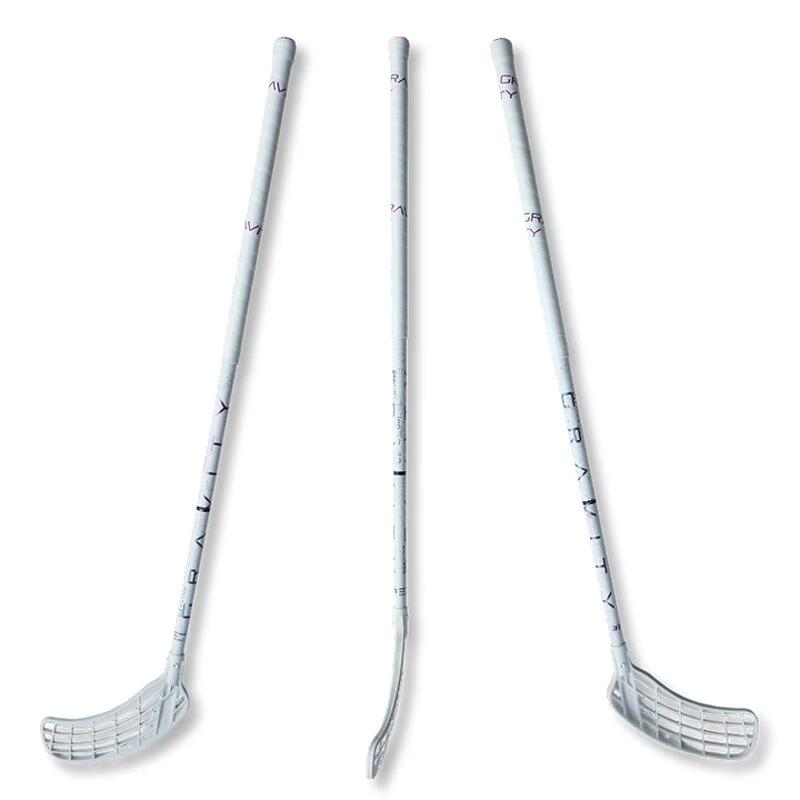 Kij do unihokeja z włókna szklanego Gravity 100/112 cm IFF lewy biały