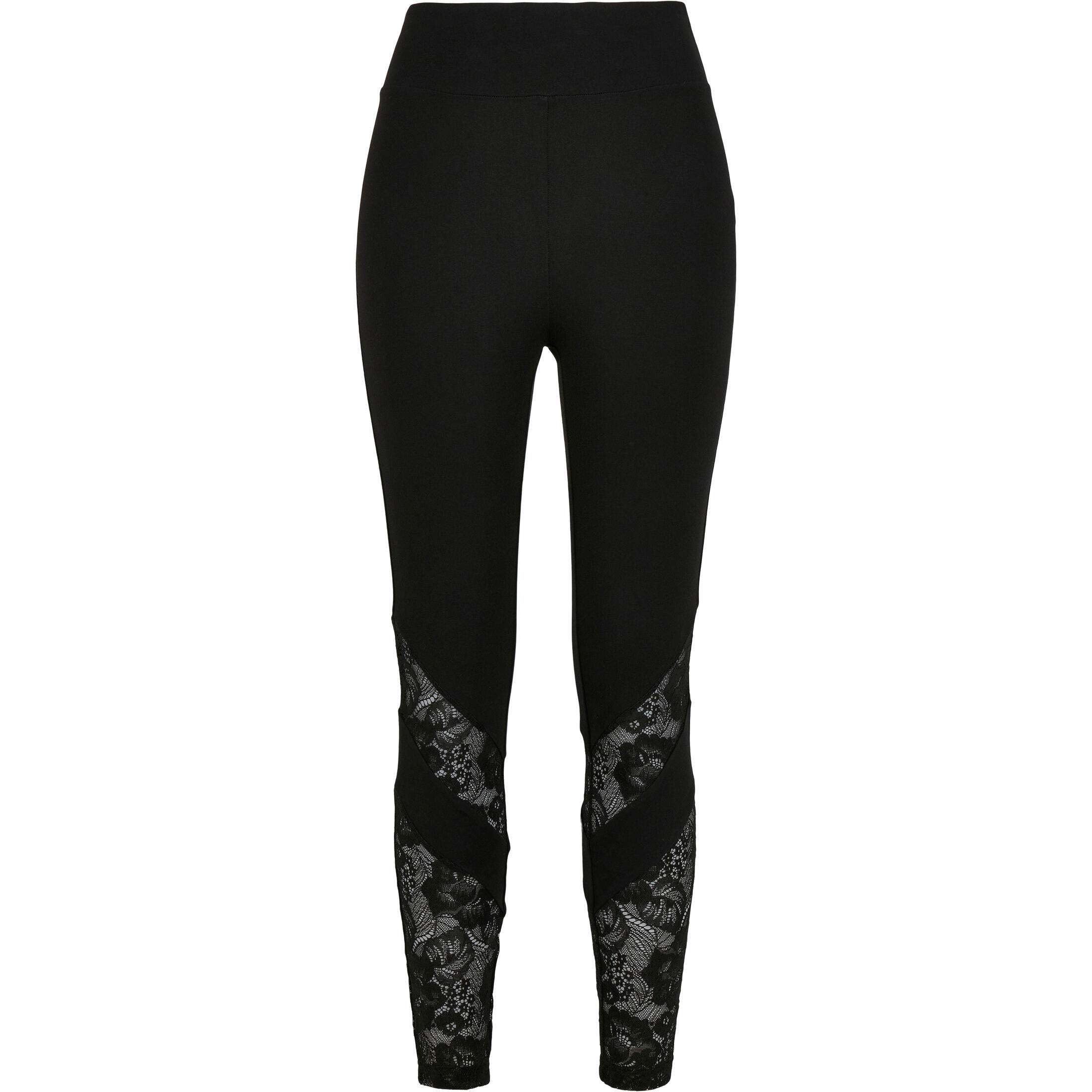Damskie legginsy z wysoką talią Urban Classics lace inset (GT)