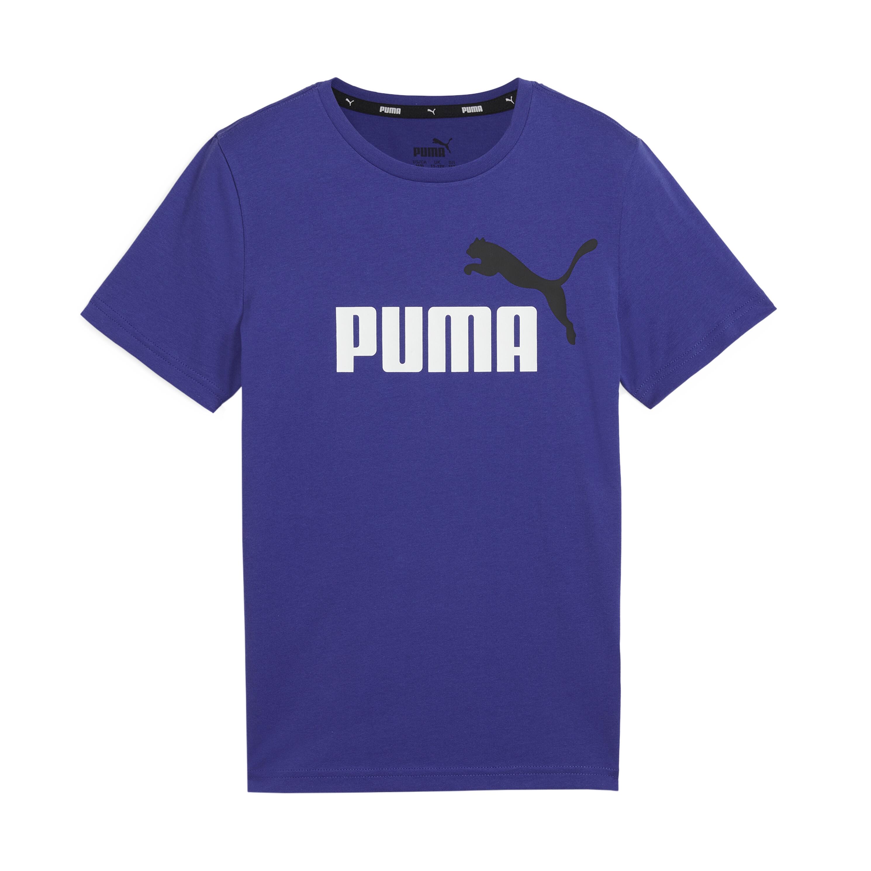 Koszulka t-shirt dziecięca dla chłopca bawełna granatowa logo PUMA