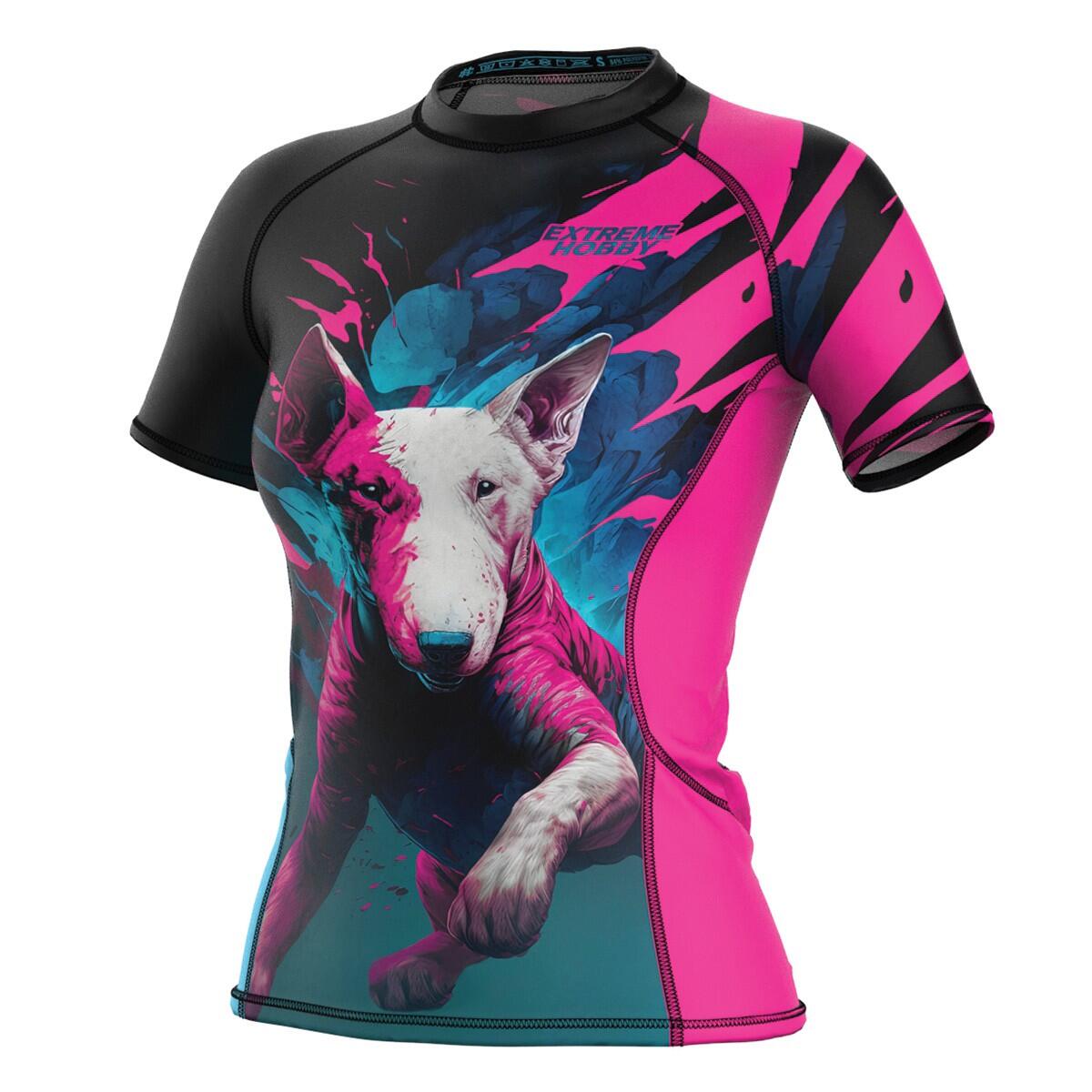 Koszulka sportowa damska Rashguard MMA EXTREME HOBBY VIVID BULLTERRIER