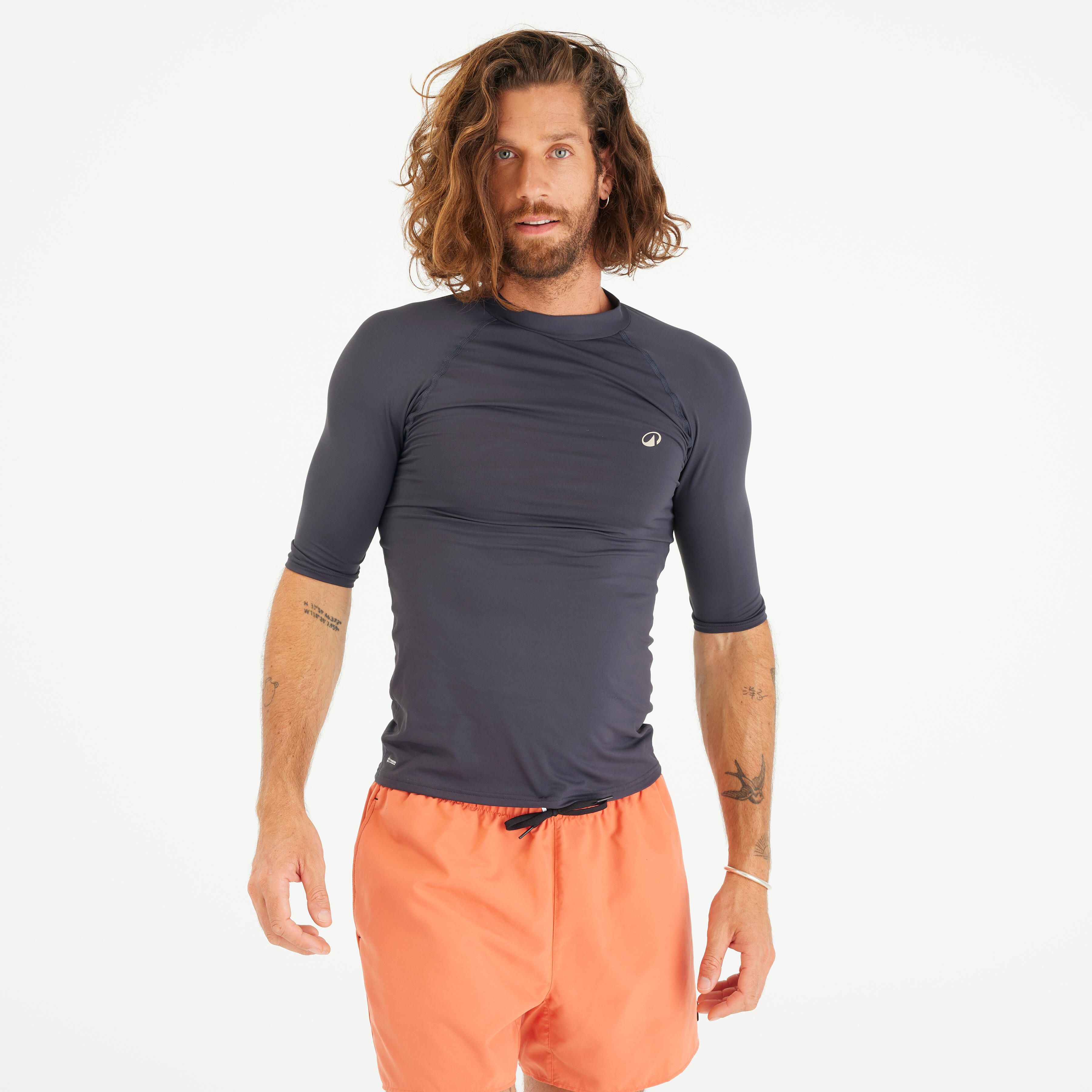 Top UV surfingowy męski Olaian 100 krótki rękaw