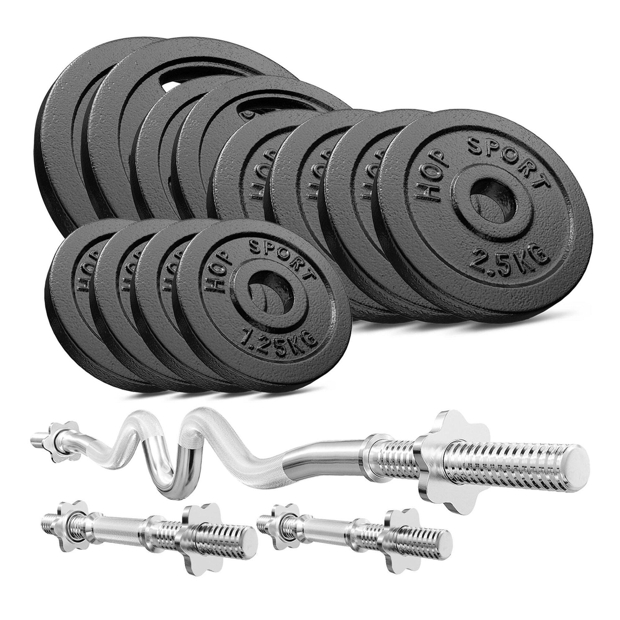Zestaw obciążeń żeliwnych sztanga Hop-Sport Strong 58kg