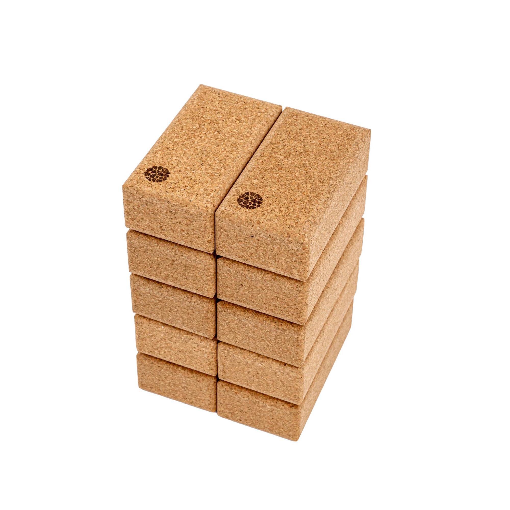 Korkowe klocki do jogi - zestaw 10 sztuk - 22,7 x 12 x 7,5 cm
