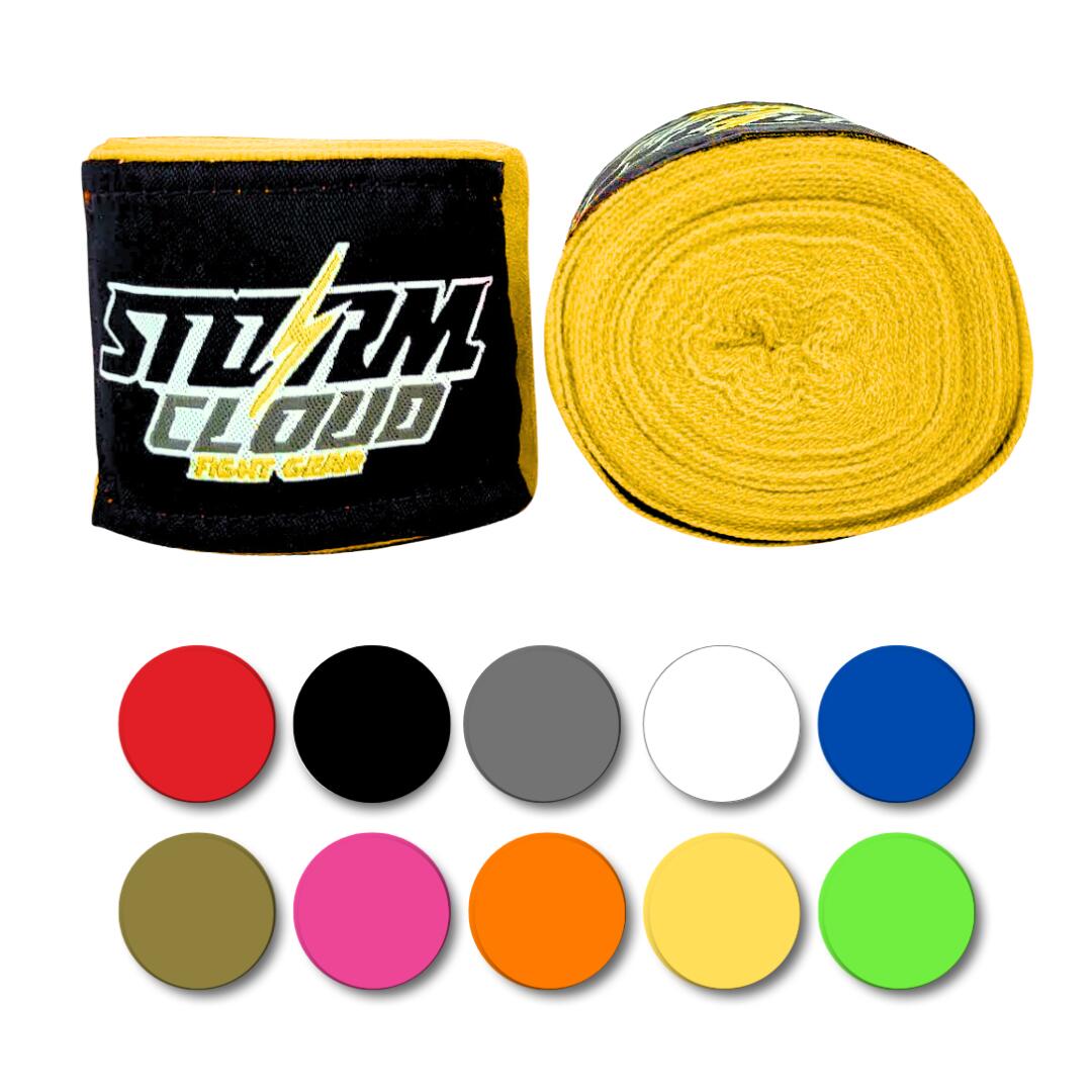 Bandaże owijki bokserskie MMA elastyczne StormCloud HW 1 Żółty 2,5m