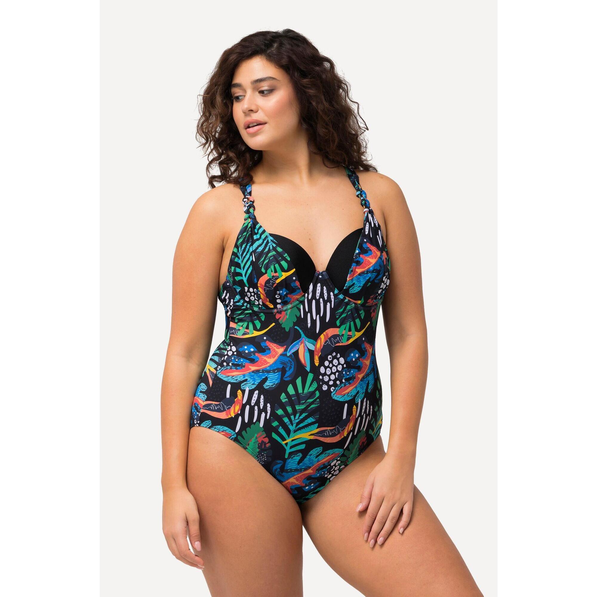 Damski Kostium kąpielowy błyszczący materiał miękkie miseczki fiszbiny