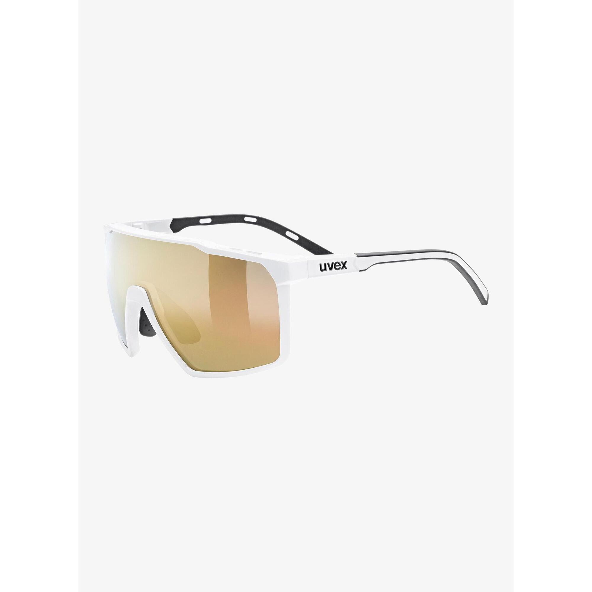 Okulary rowerowe Uvex MTN Perform S - white matt/mir.gold